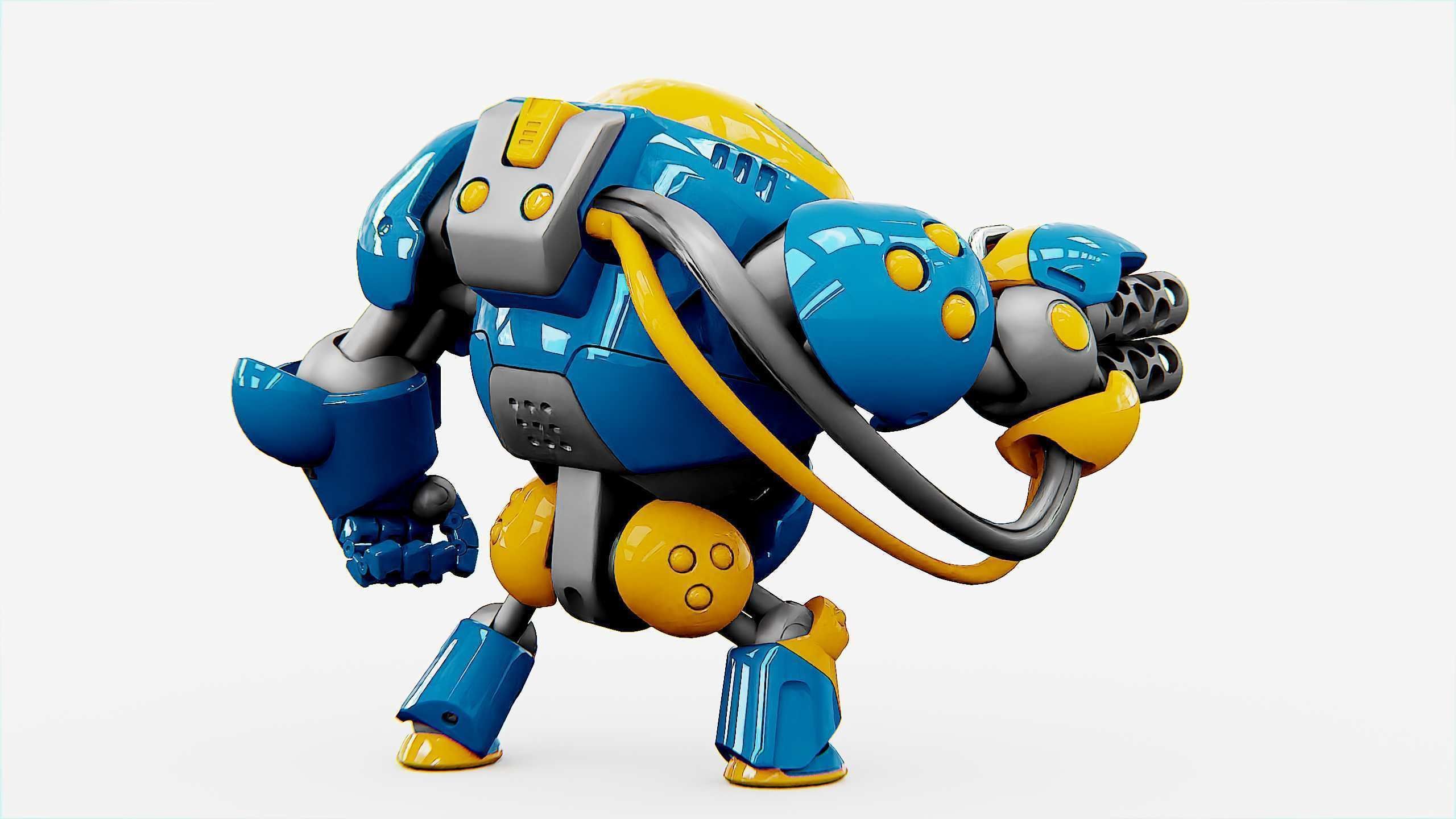 MILITARY BOT SF-500 Rigged for Unreal Engine - Unity - MIXAMO  3D model_12