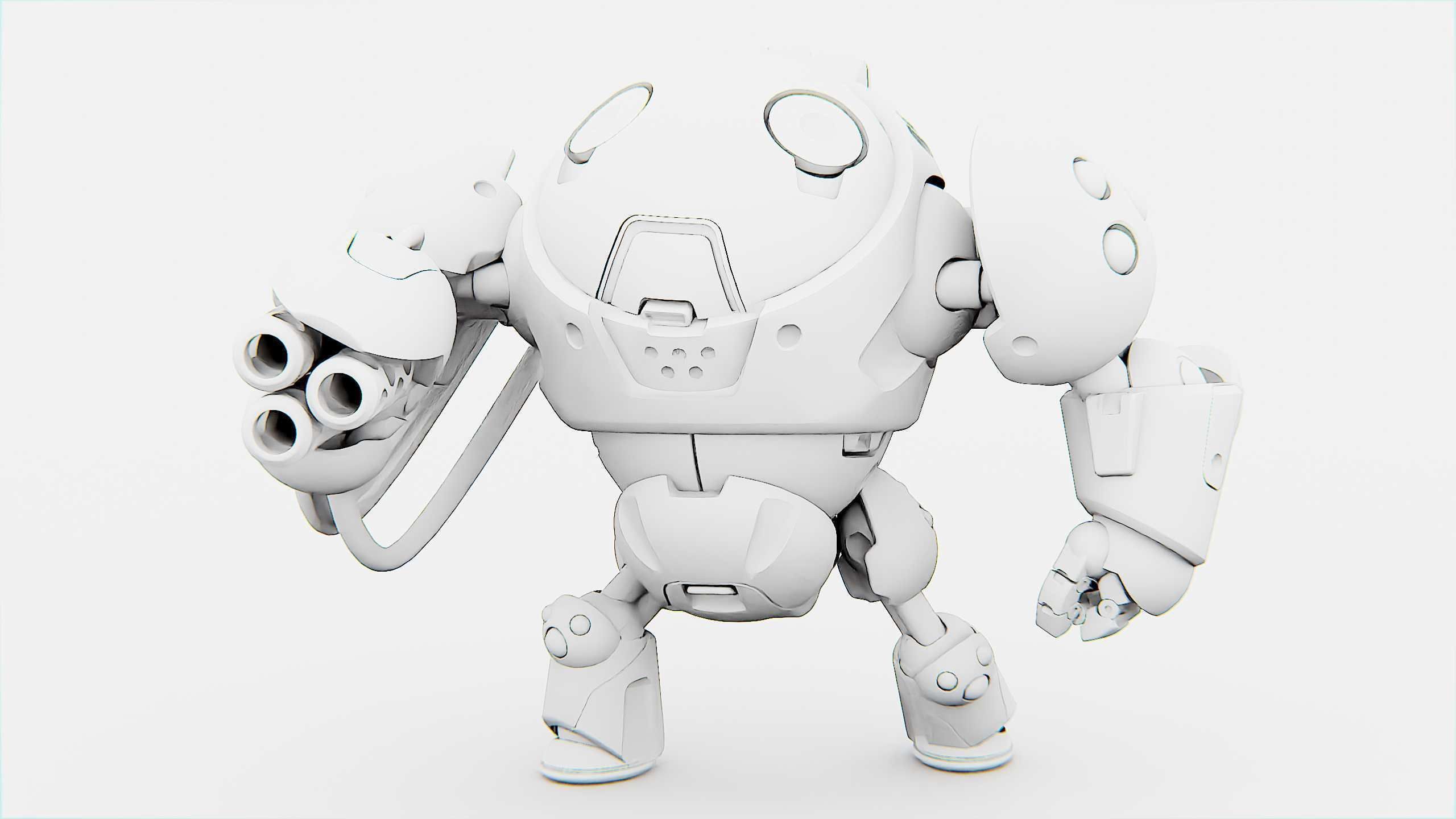 MILITARY BOT SF-500 Rigged for Unreal Engine - Unity - MIXAMO  3D model_32