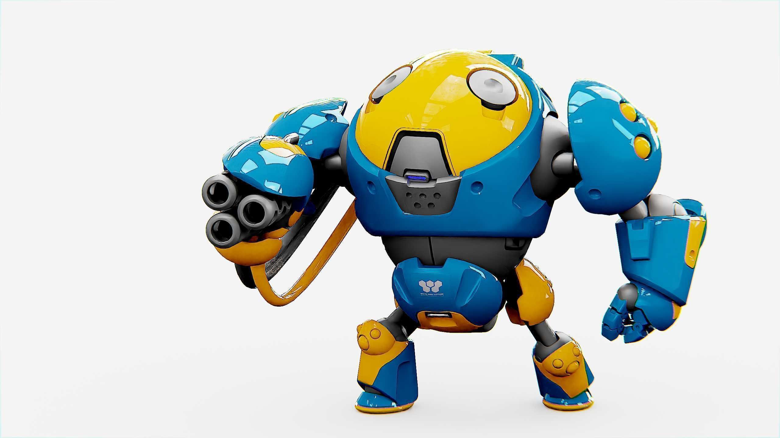 MILITARY BOT SF-500 Rigged for Unreal Engine - Unity - MIXAMO  3D model_21