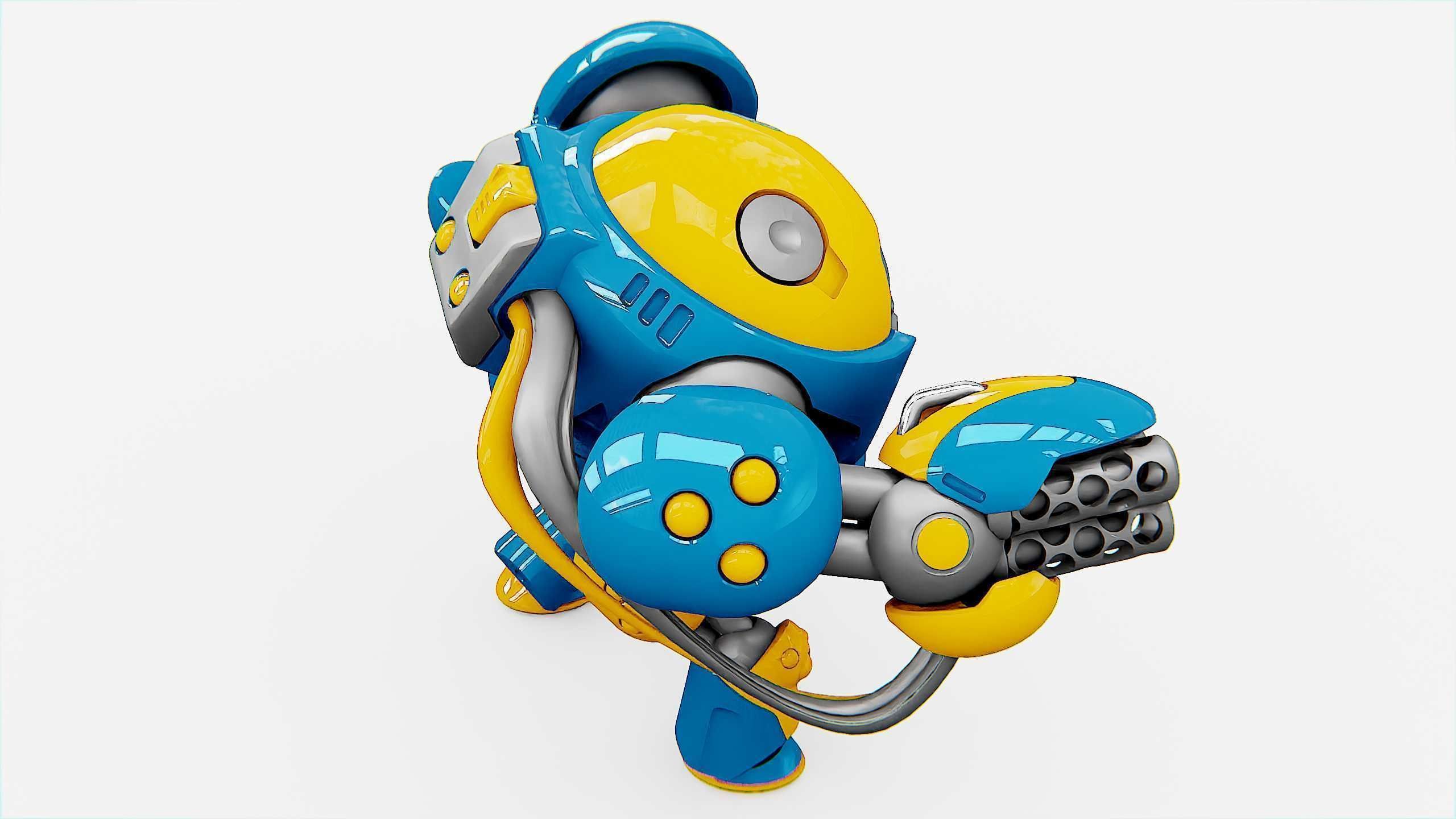 MILITARY BOT SF-500 Rigged for Unreal Engine - Unity - MIXAMO  3D model_22