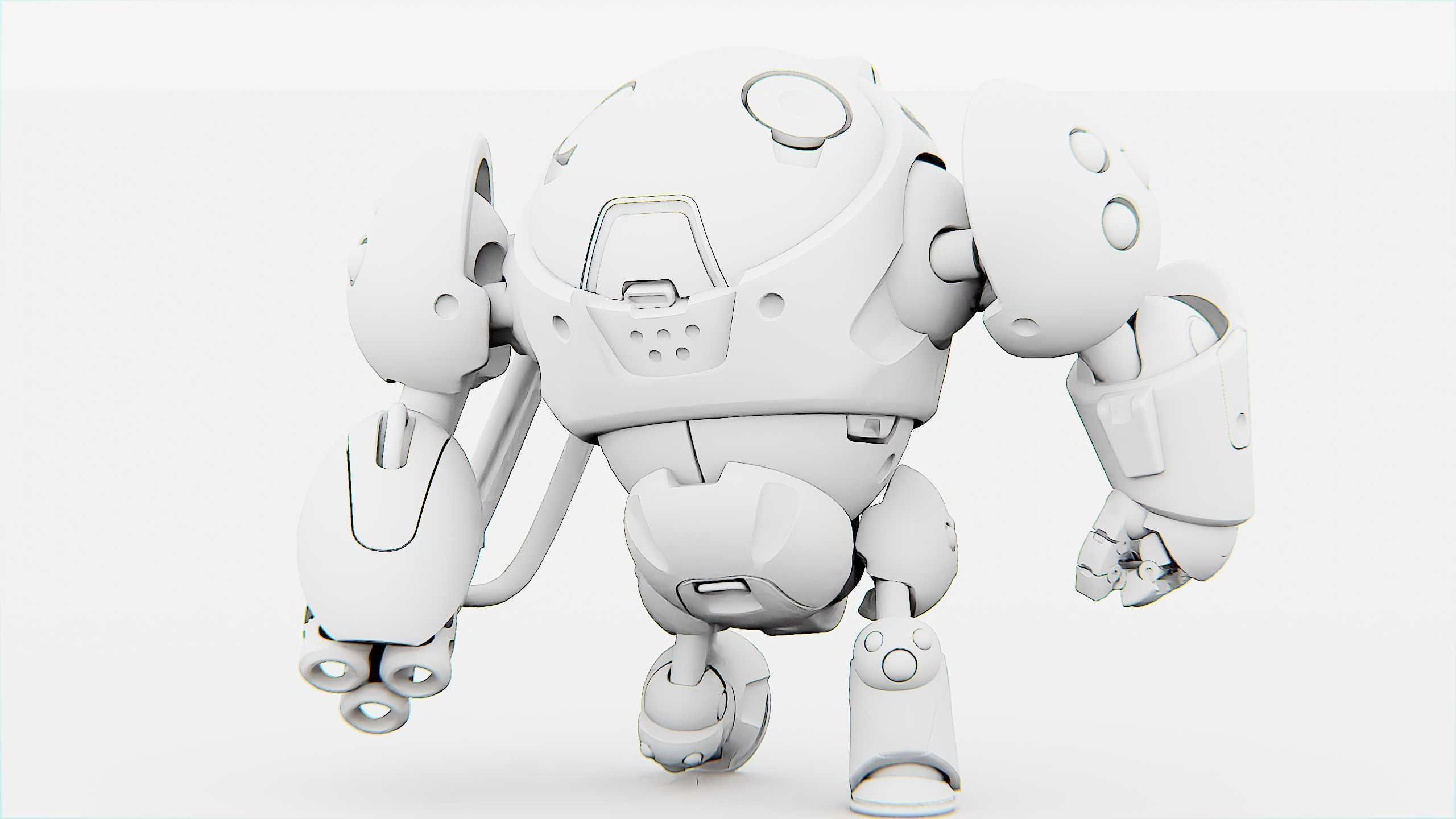 MILITARY BOT SF-500 Rigged for Unreal Engine - Unity - MIXAMO  3D model_35