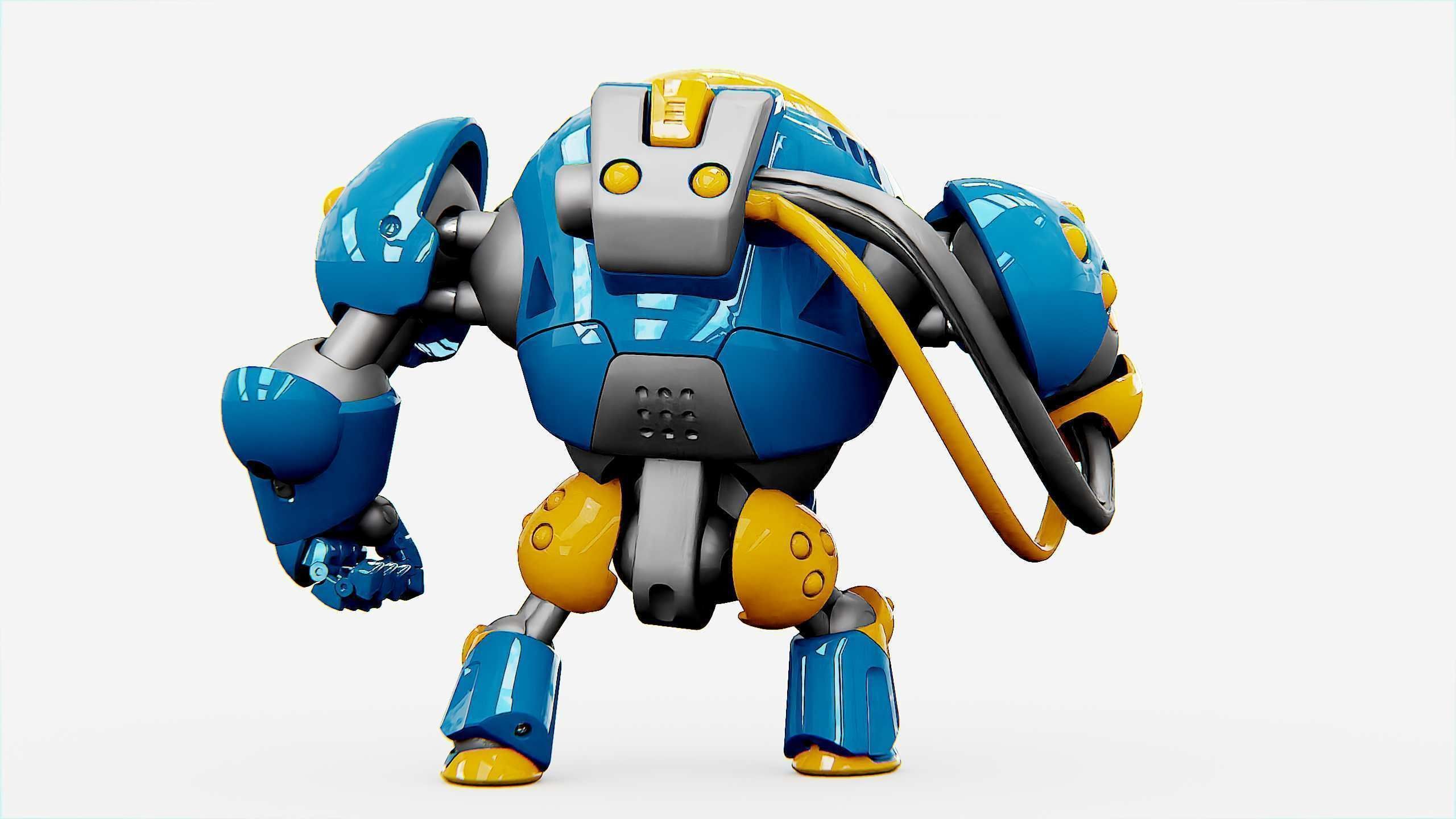 MILITARY BOT SF-500 Rigged for Unreal Engine - Unity - MIXAMO  3D model_14