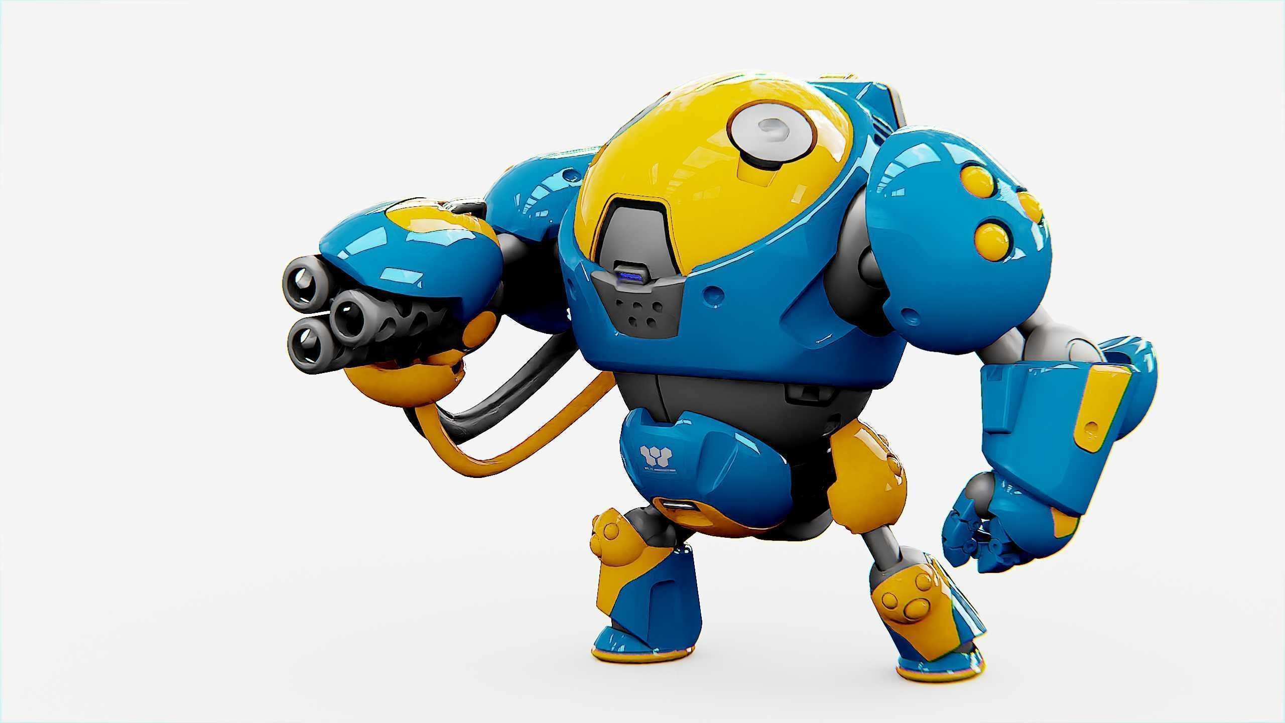 MILITARY BOT SF-500 Rigged for Unreal Engine - Unity - MIXAMO  3D model_20