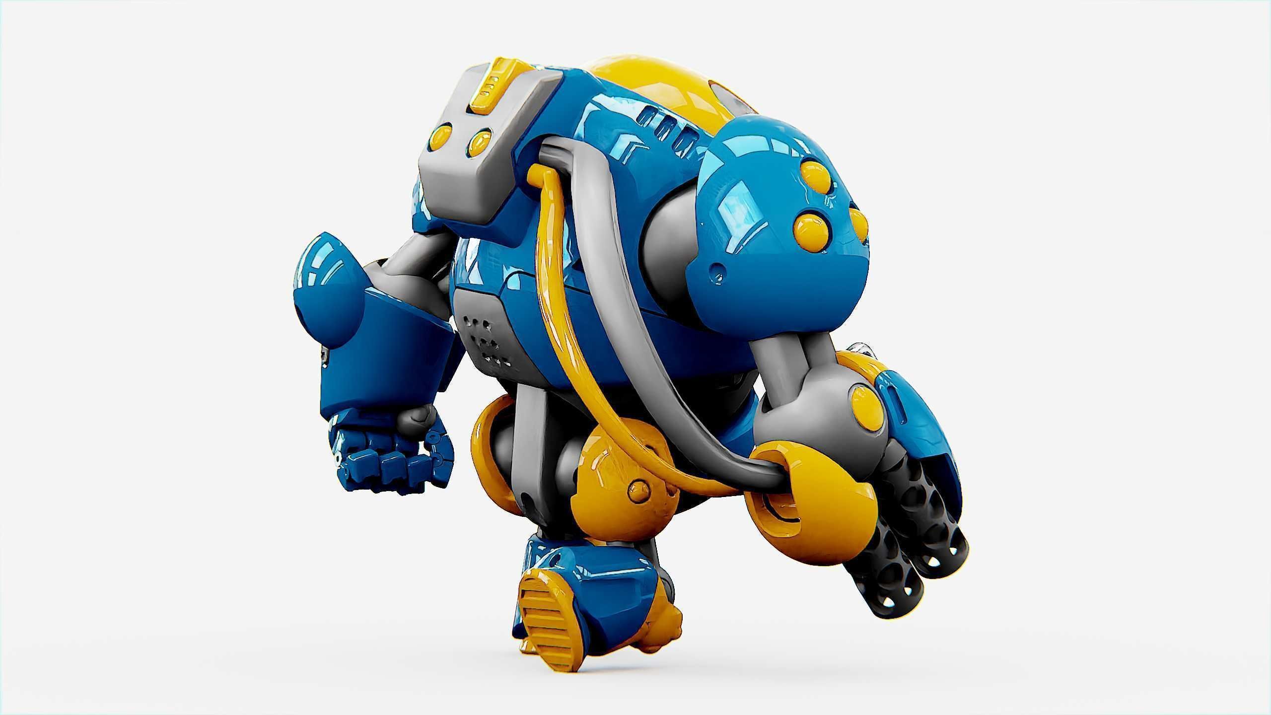 MILITARY BOT SF-500 Rigged for Unreal Engine - Unity - MIXAMO  3D model_11