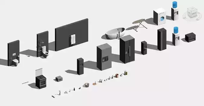 Decoration Furniture Kitchen Closet Service Room Pack