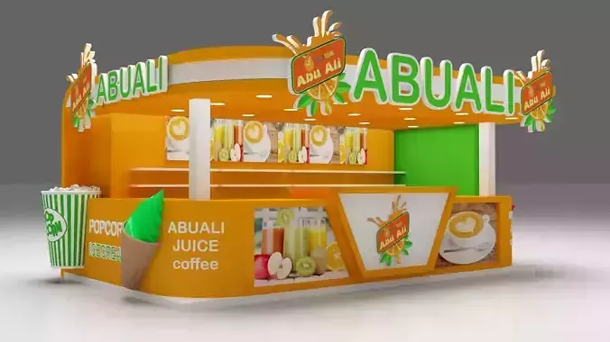 kiosk Juice Exhibition Booth - 3d Model 2018 - Vray