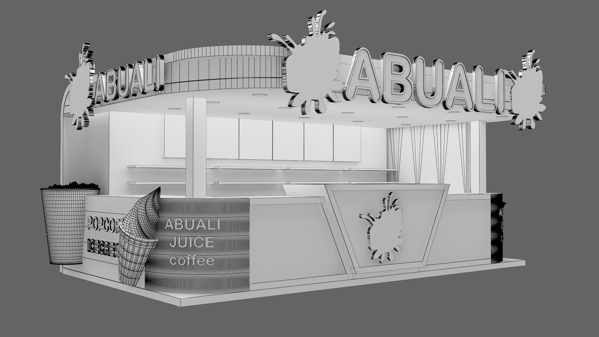 kiosk Juice Exhibition Booth - 3d Model 2018 - Vray 3D model_5