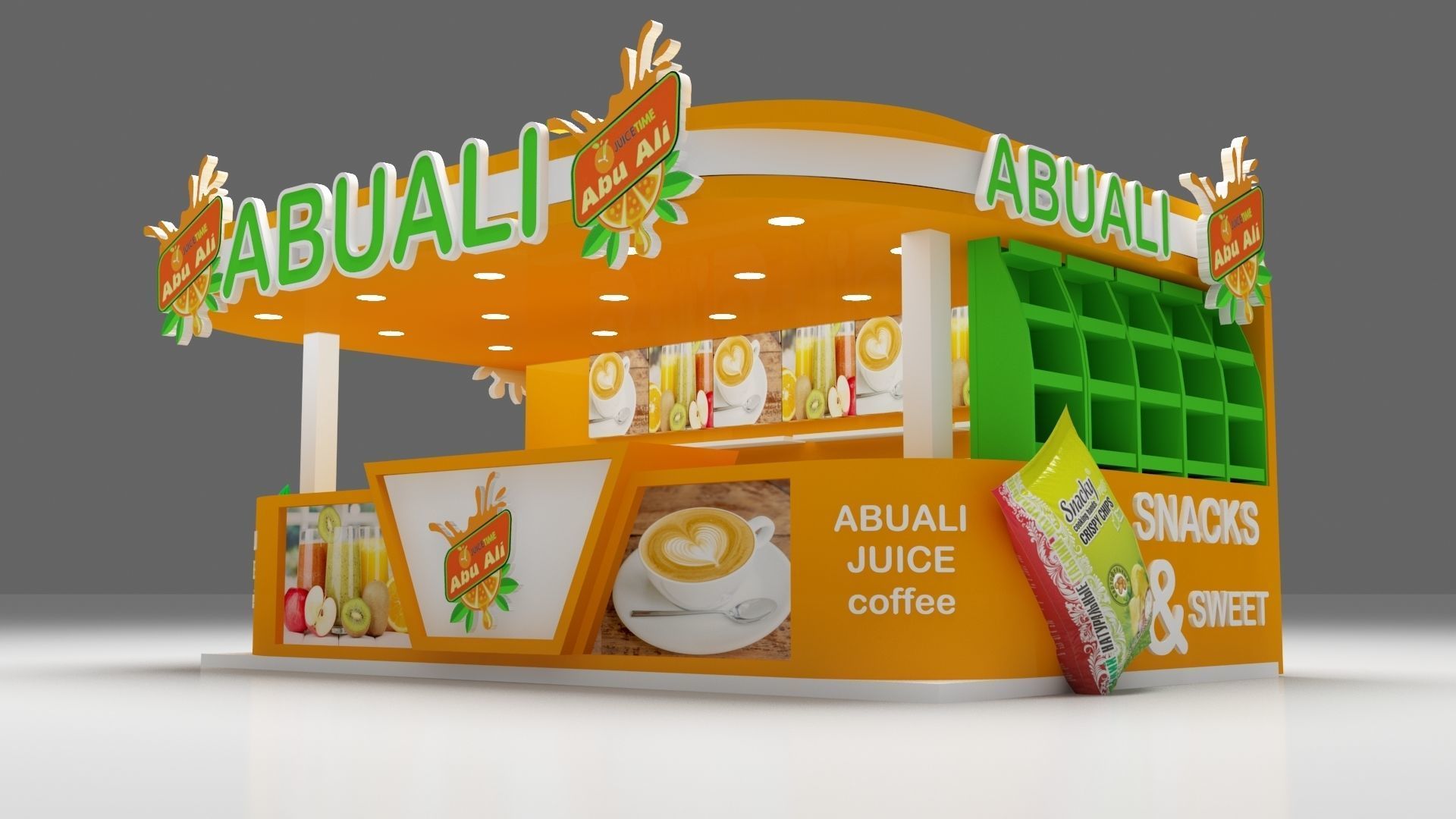 kiosk Juice Exhibition Booth - 3d Model 2018 - Vray 3D model_1