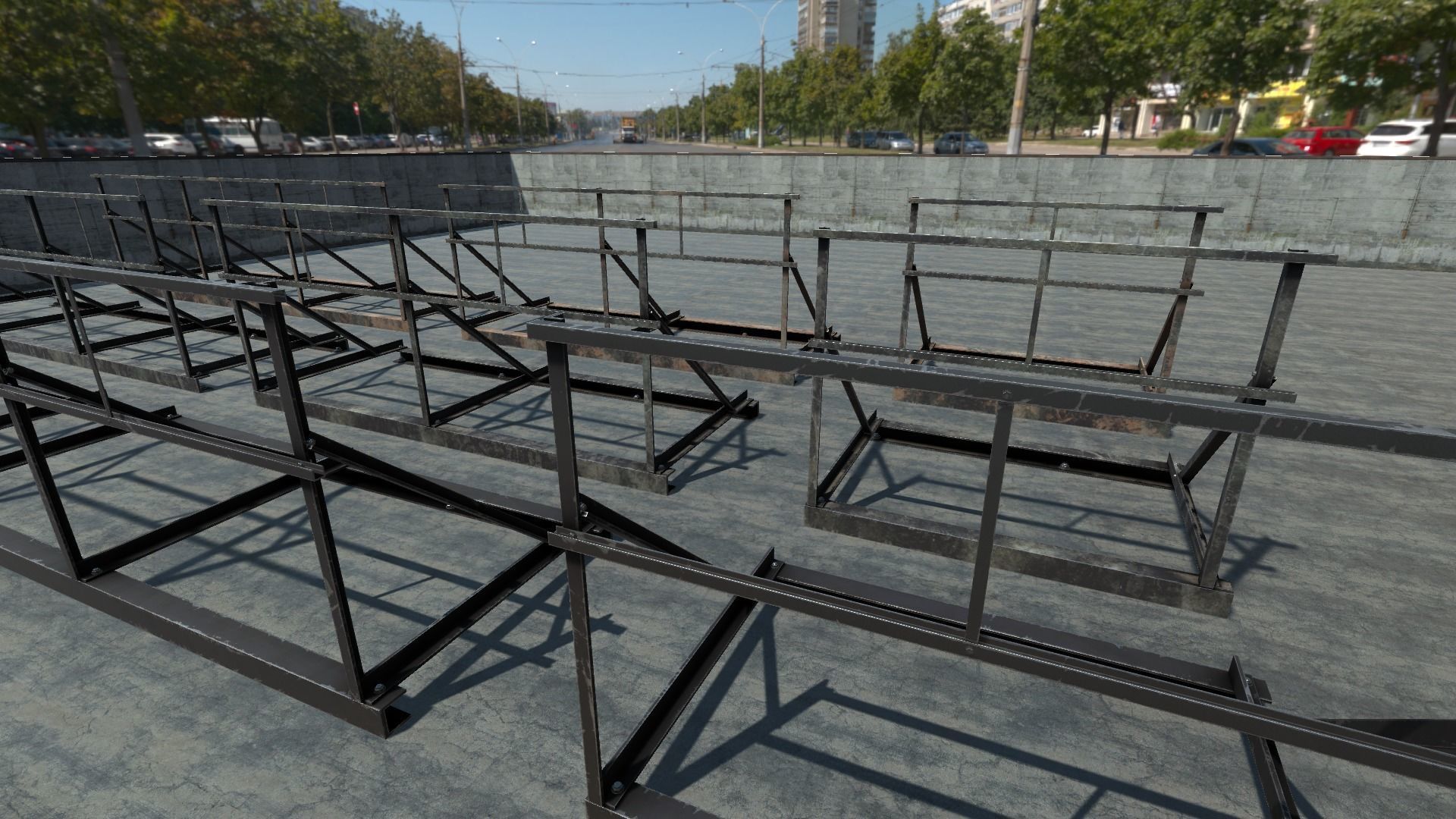 Modular Rooftop Buildings Company Logos HQ Low-poly 3D model_13