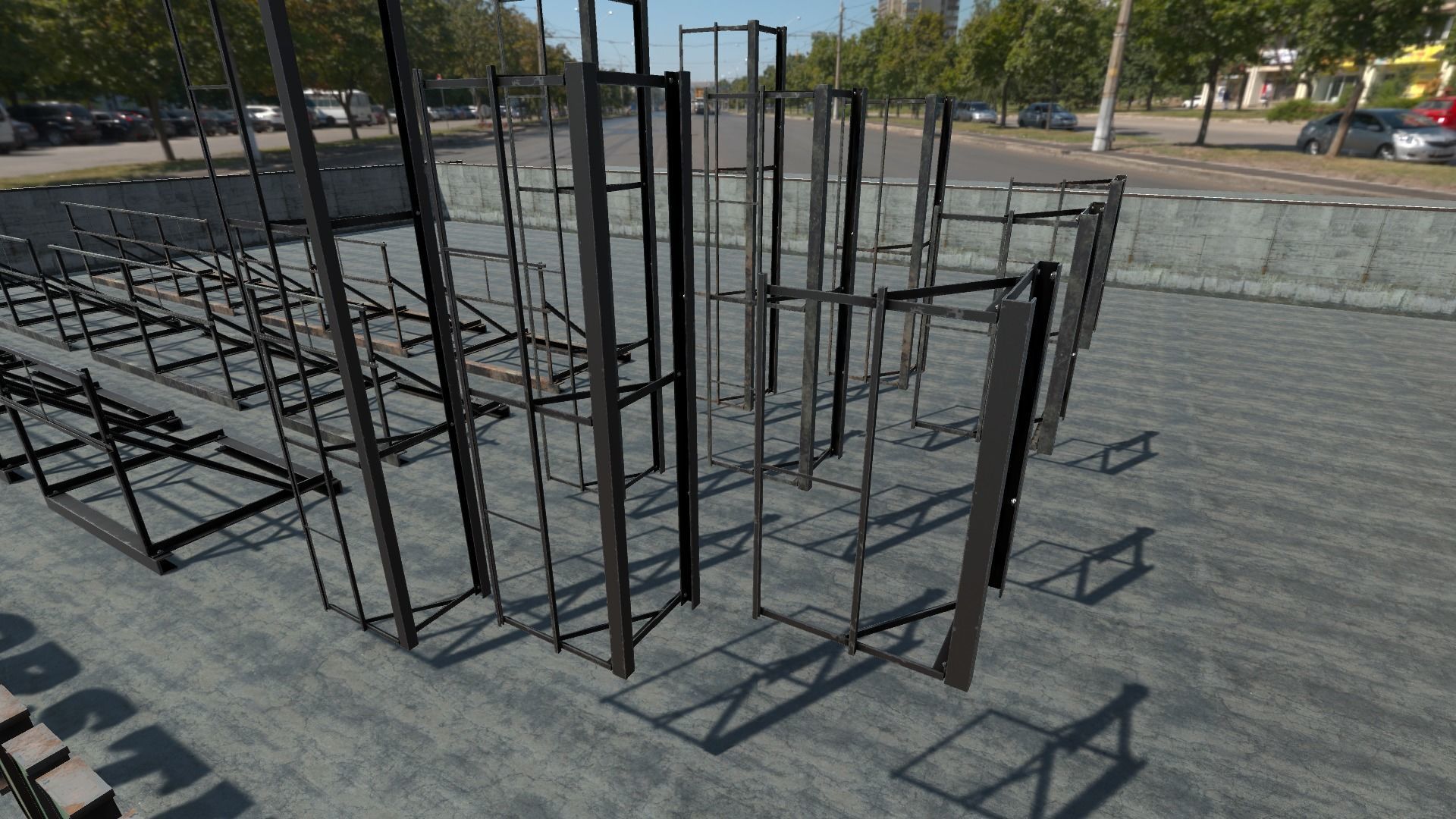 Modular Rooftop Buildings Company Logos HQ Low-poly 3D model_20