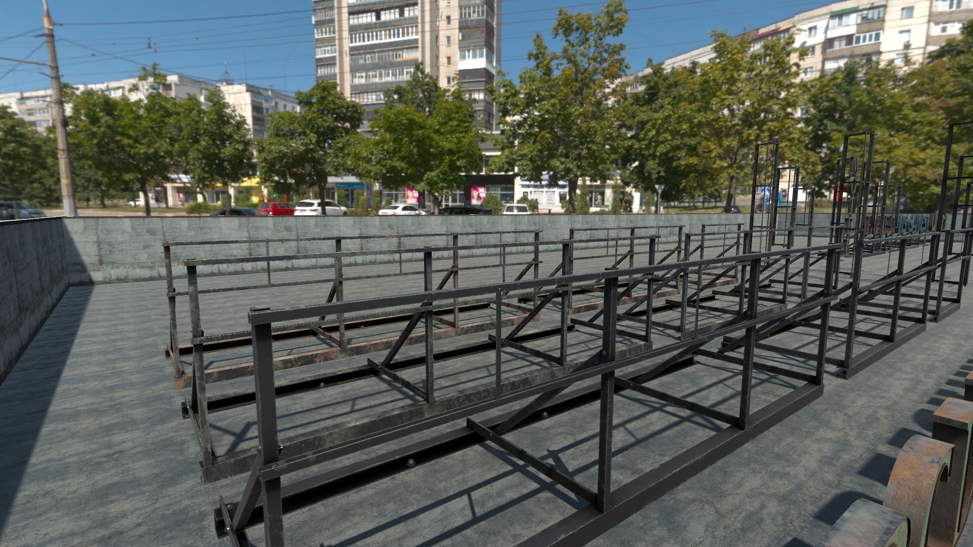 Modular Rooftop Buildings Company Logos HQ Low-poly 3D model_19