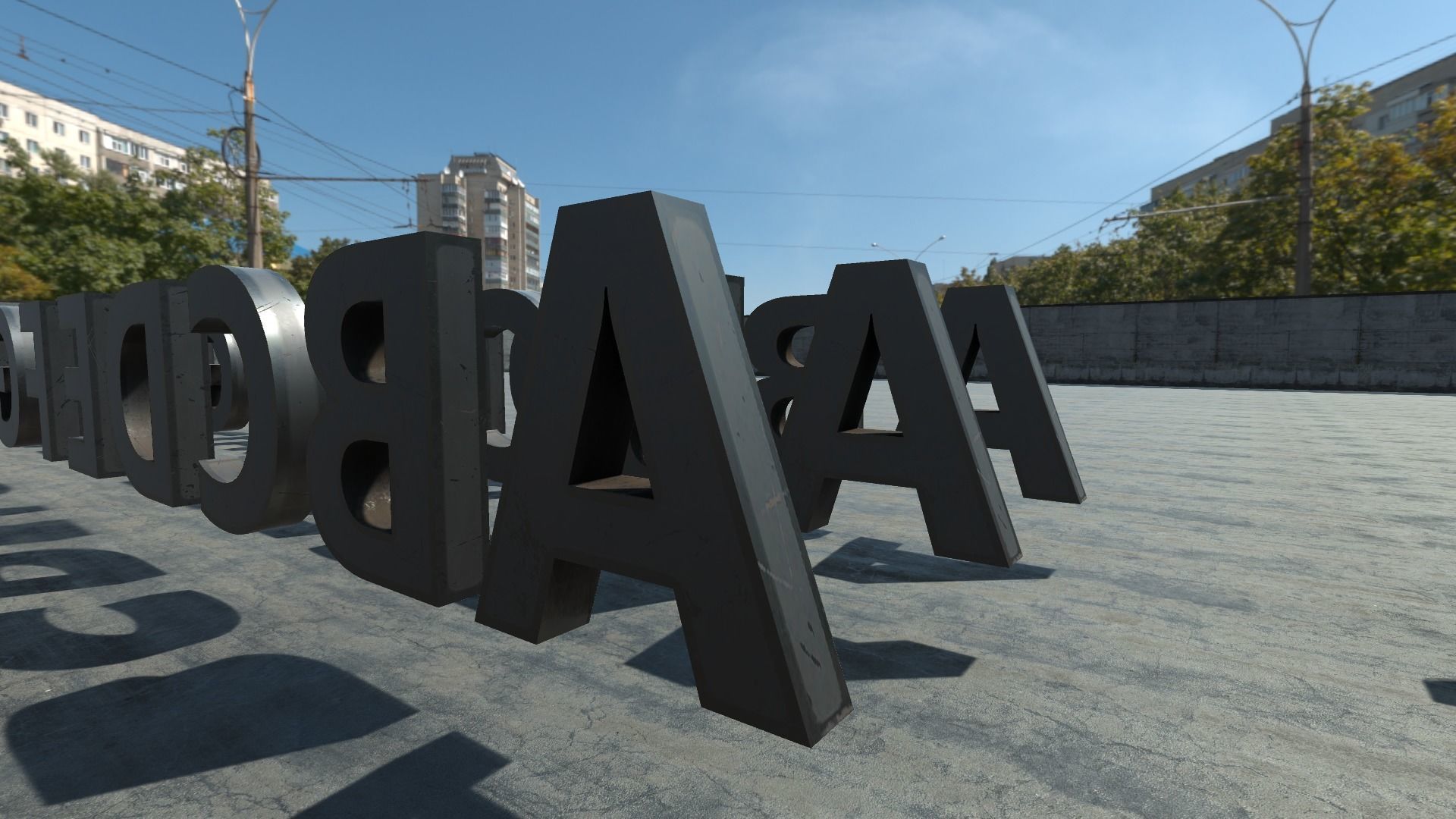 Modular Rooftop Buildings Company Logos HQ Low-poly 3D model_15