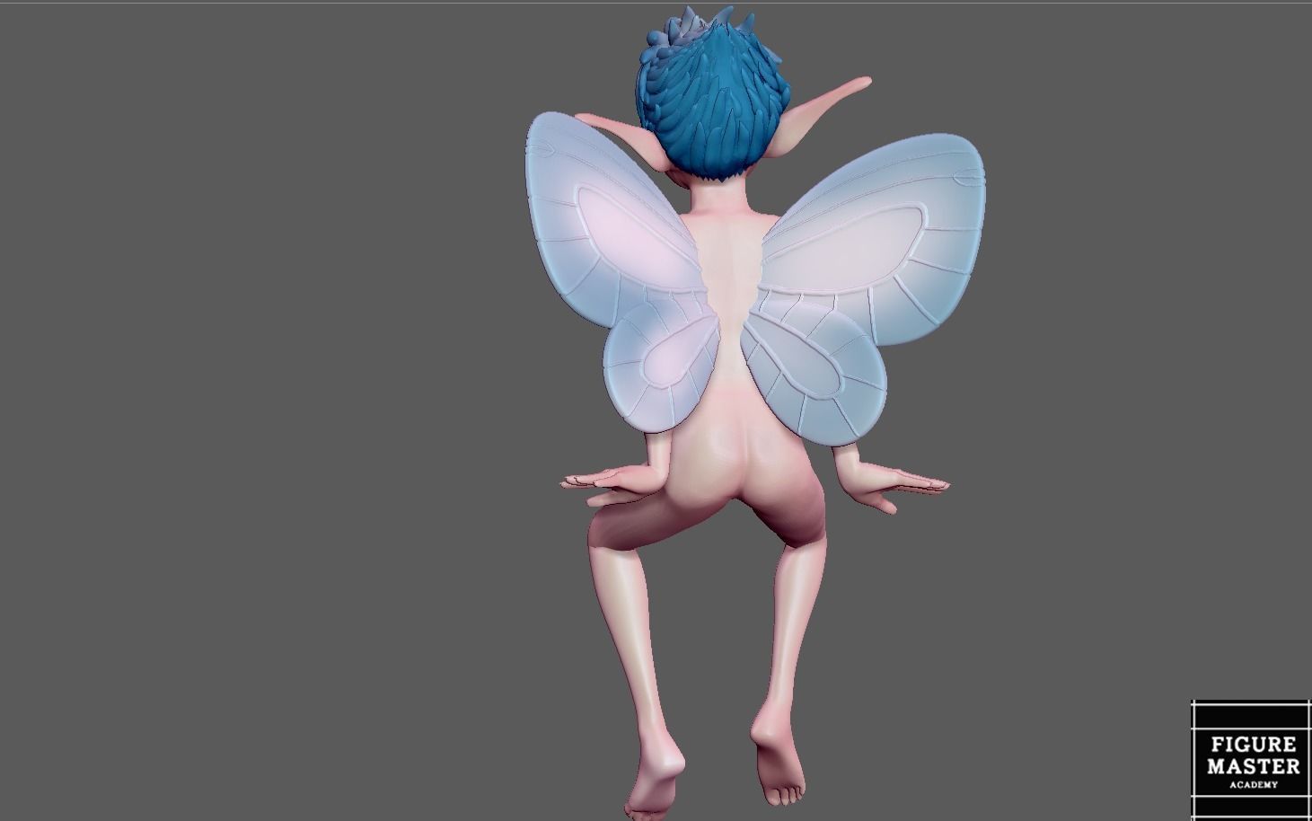 BERSERK PUCK SITTING FAIRY ELF FANTASY ANIME SWORD CHARACTER 3D print model_4