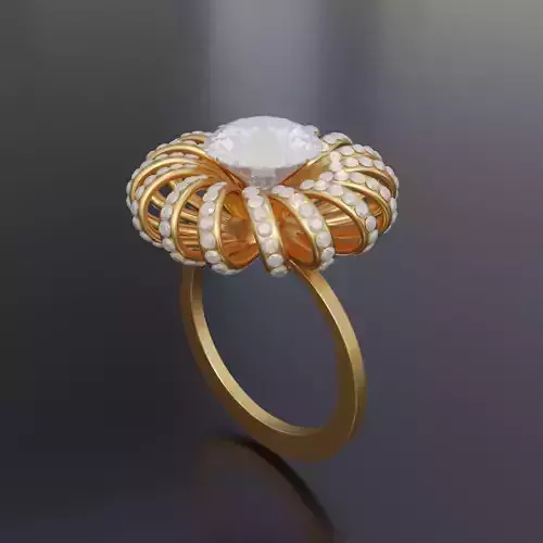 Gold ring with diamonds