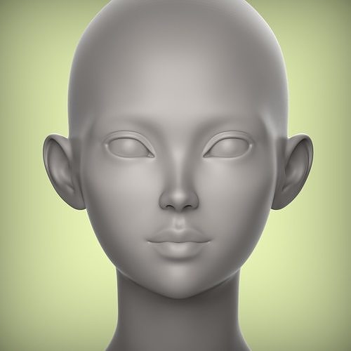 35 3D HEAD FACE FEMALE CHARACTER TEENAGER PORTRAIT DOLL 3D model 3D model