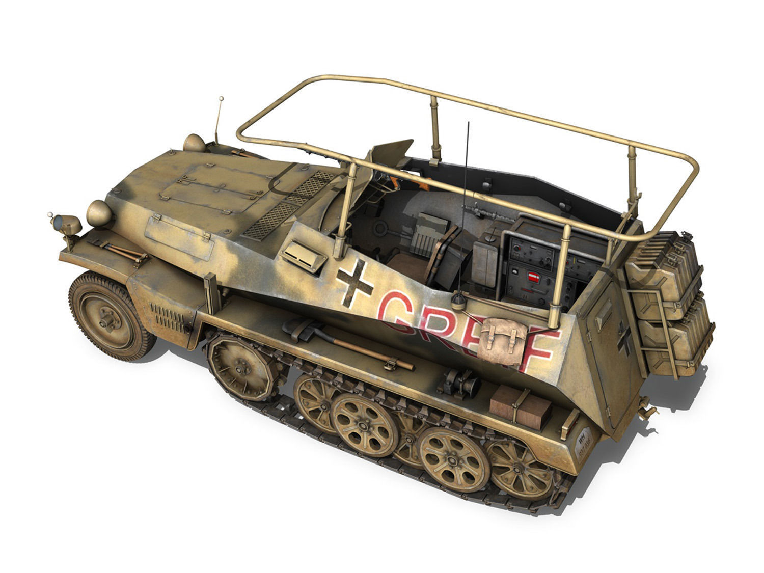 SD KFZ 250 3 - Half-track command variant 3D model_3