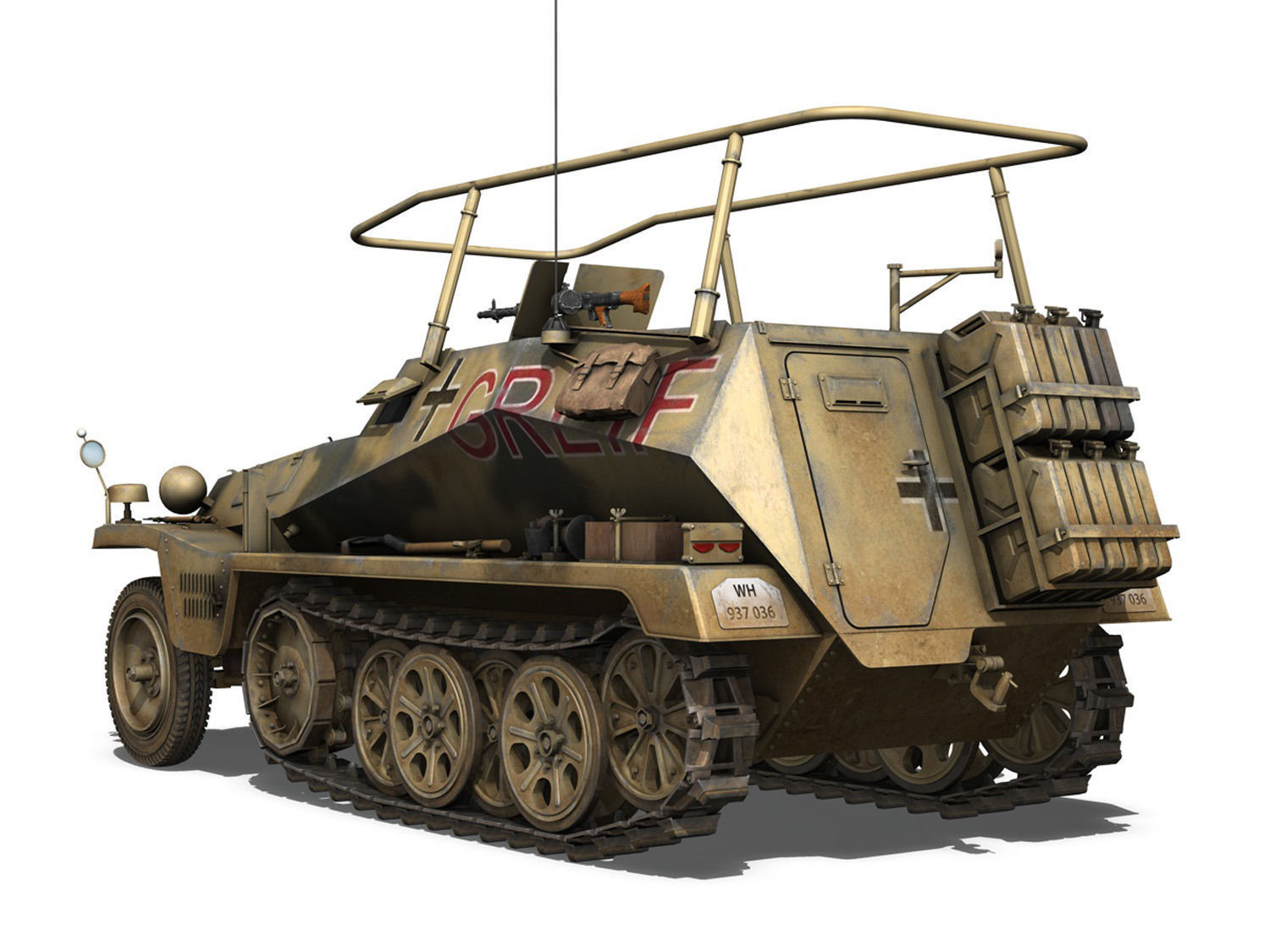 SD KFZ 250 3 - Half-track command variant 3D model_4