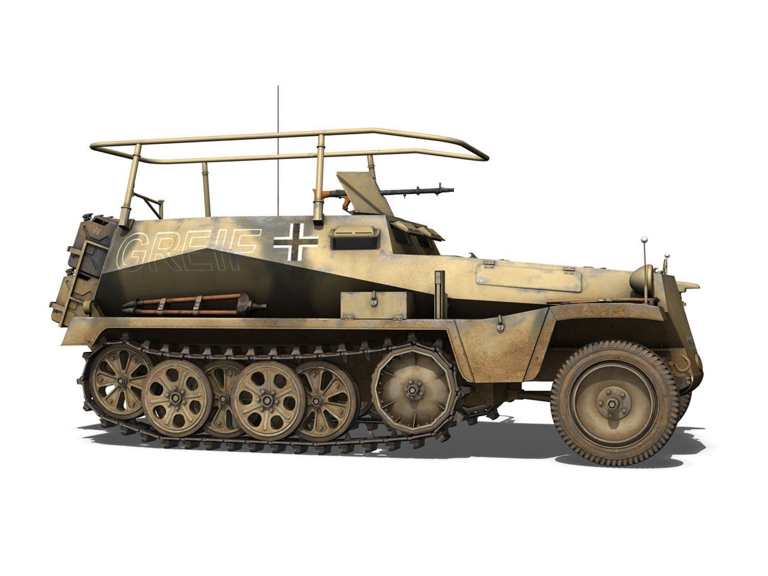SD KFZ 250 3 - Half-track command variant 3D model_6