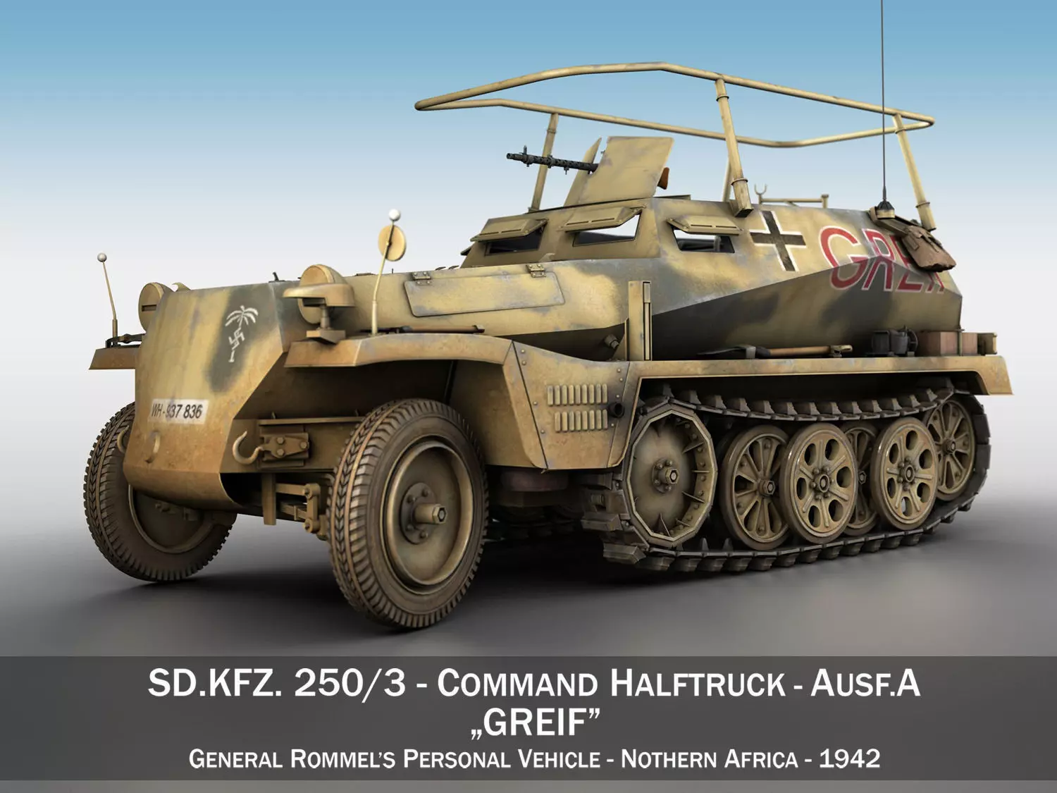 SD KFZ 250 3 - Half-track command variant 3D model_0