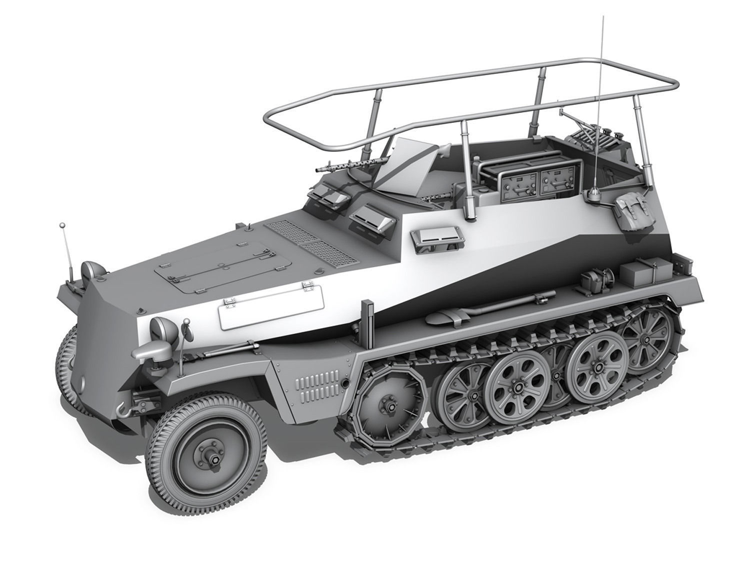 SD KFZ 250 3 - Half-track command variant 3D model_11