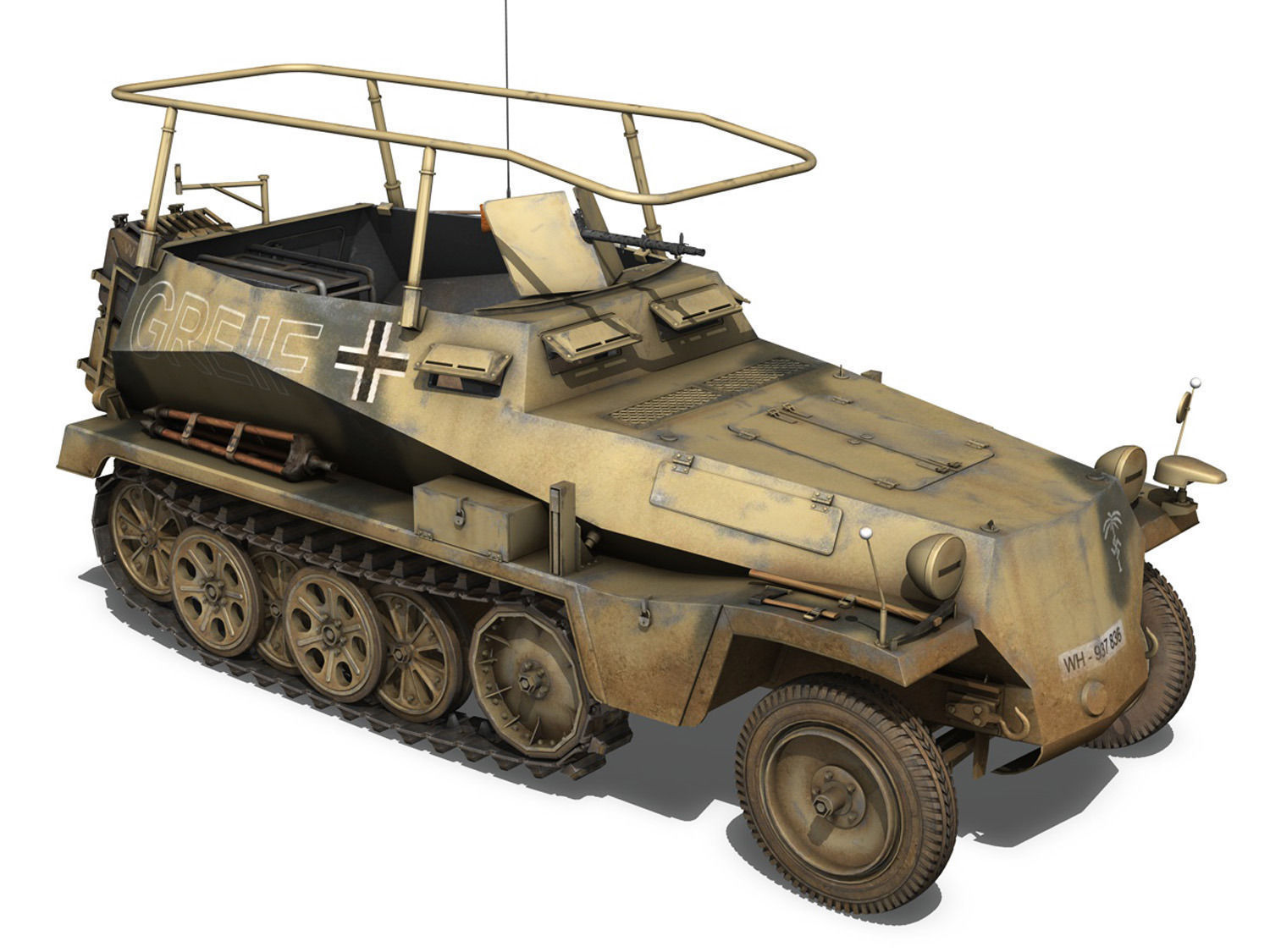 SD KFZ 250 3 - Half-track command variant 3D model_7