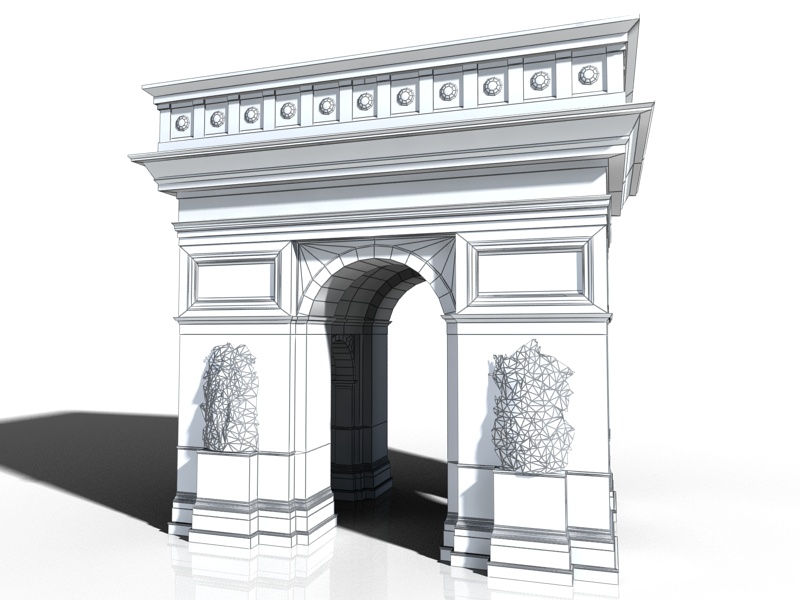 Arch of Triumph Low-poly 3D model_7