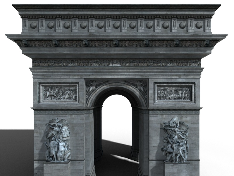 Arch of Triumph Low-poly 3D model_4