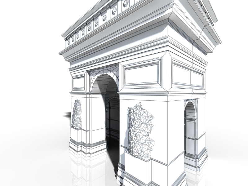 Arch of Triumph Low-poly 3D model_8