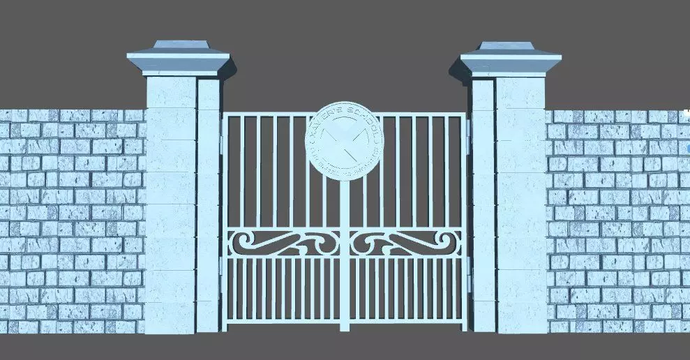 MARVEL LEGENDS X-MEN X-MANSION GATE 3D print model_0