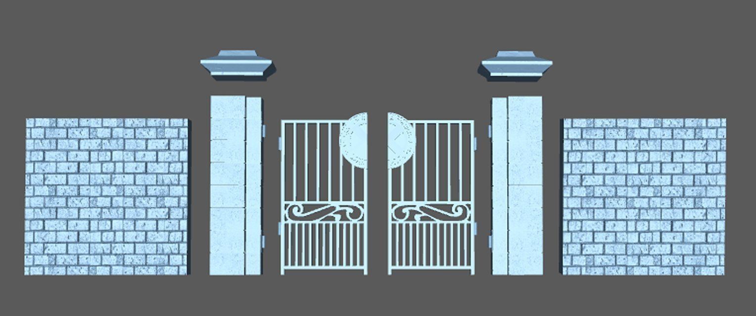 MARVEL LEGENDS X-MEN X-MANSION GATE 3D print model_1