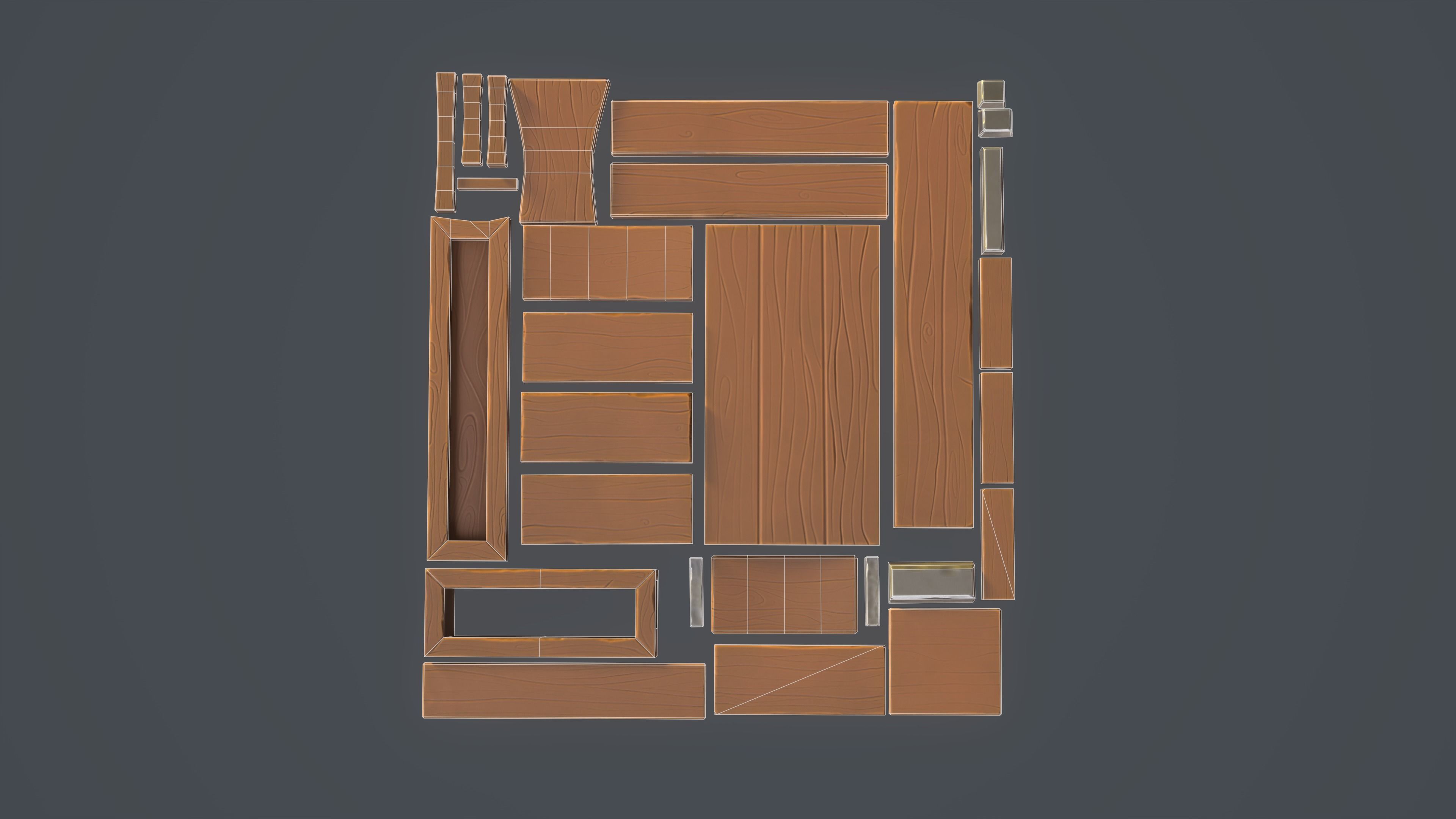 Stylized interior Modular   Low-poly 3D model_3