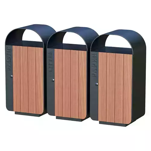 Trash Can Low-poly 3D model