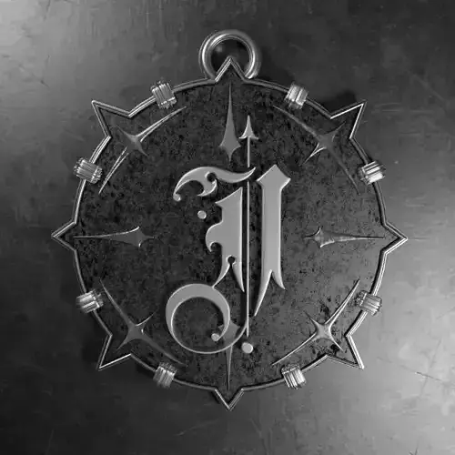 Medallion with letter J 3D printable model 3D print model