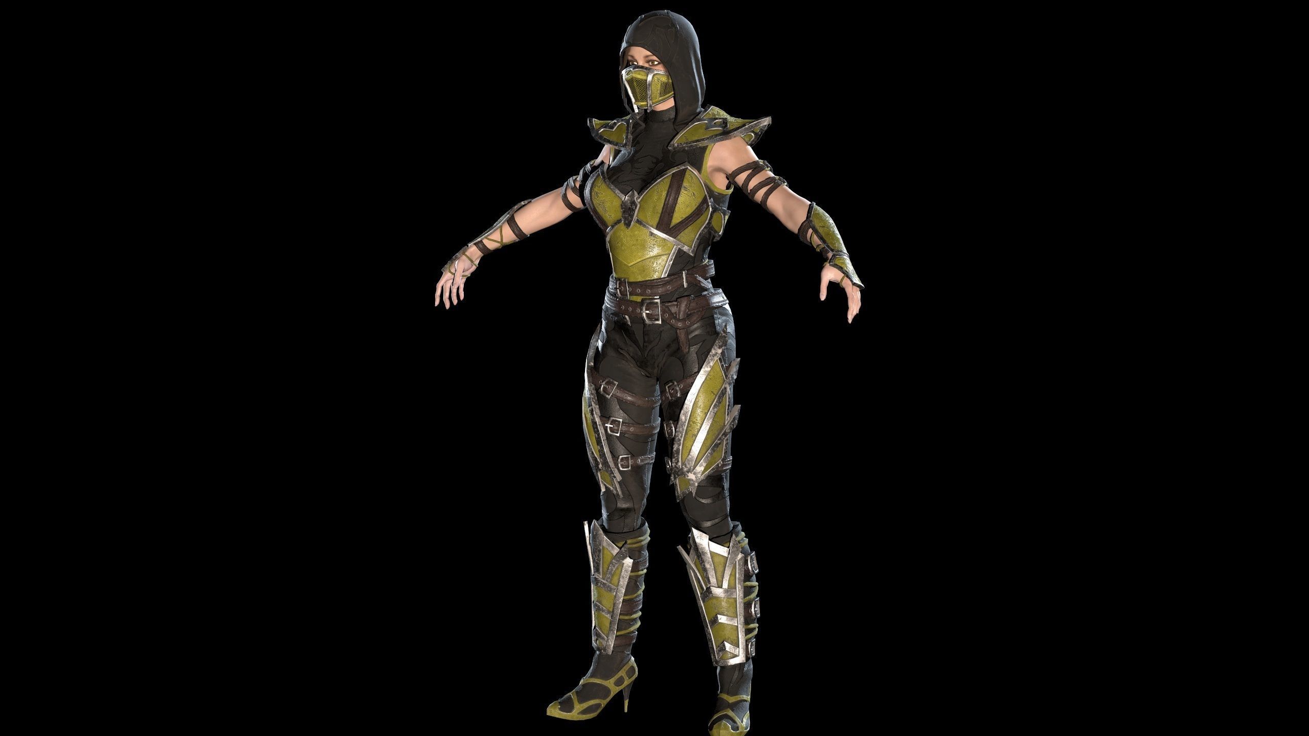 Scorpion Girl Low-poly 3D model_25
