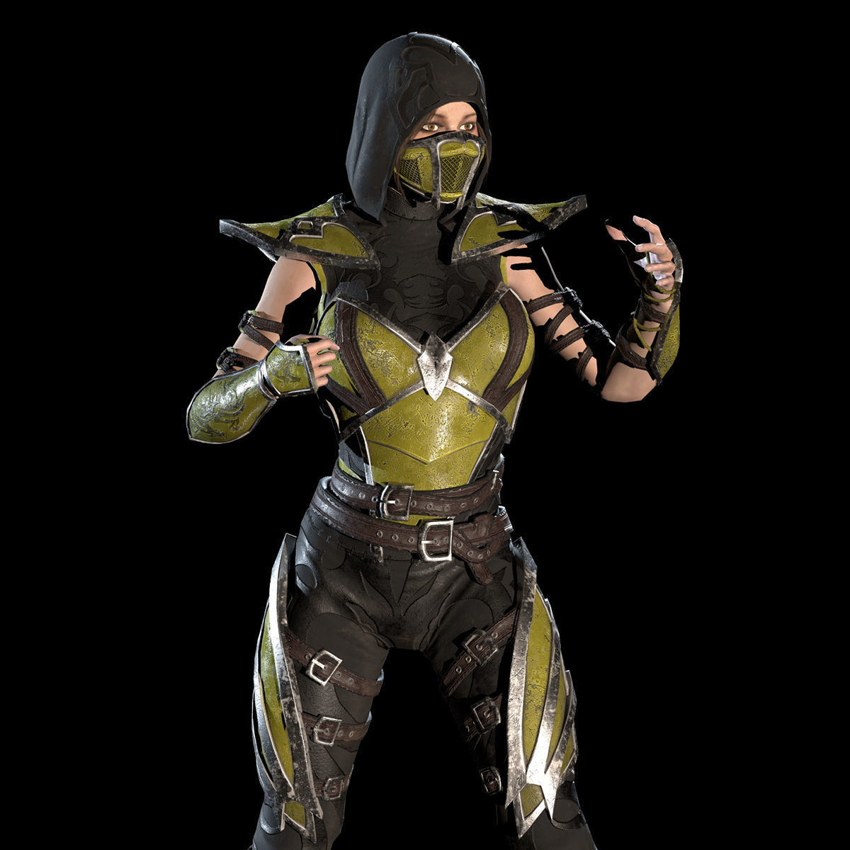Scorpion Girl Low-poly 3D model_36