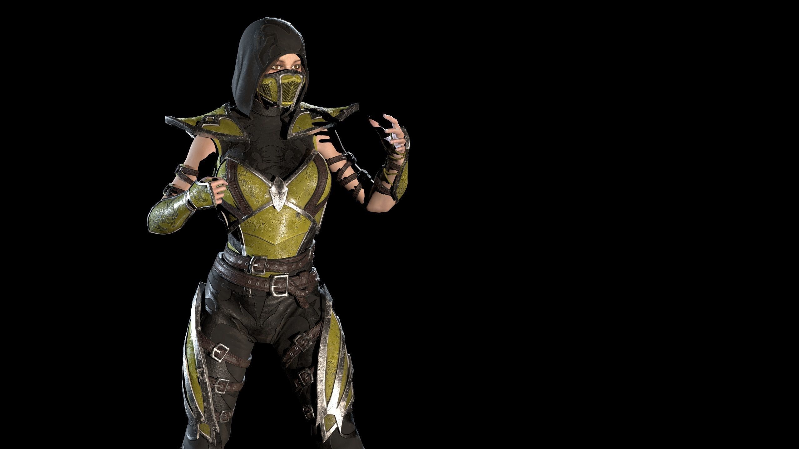 Scorpion Girl Low-poly 3D model_35