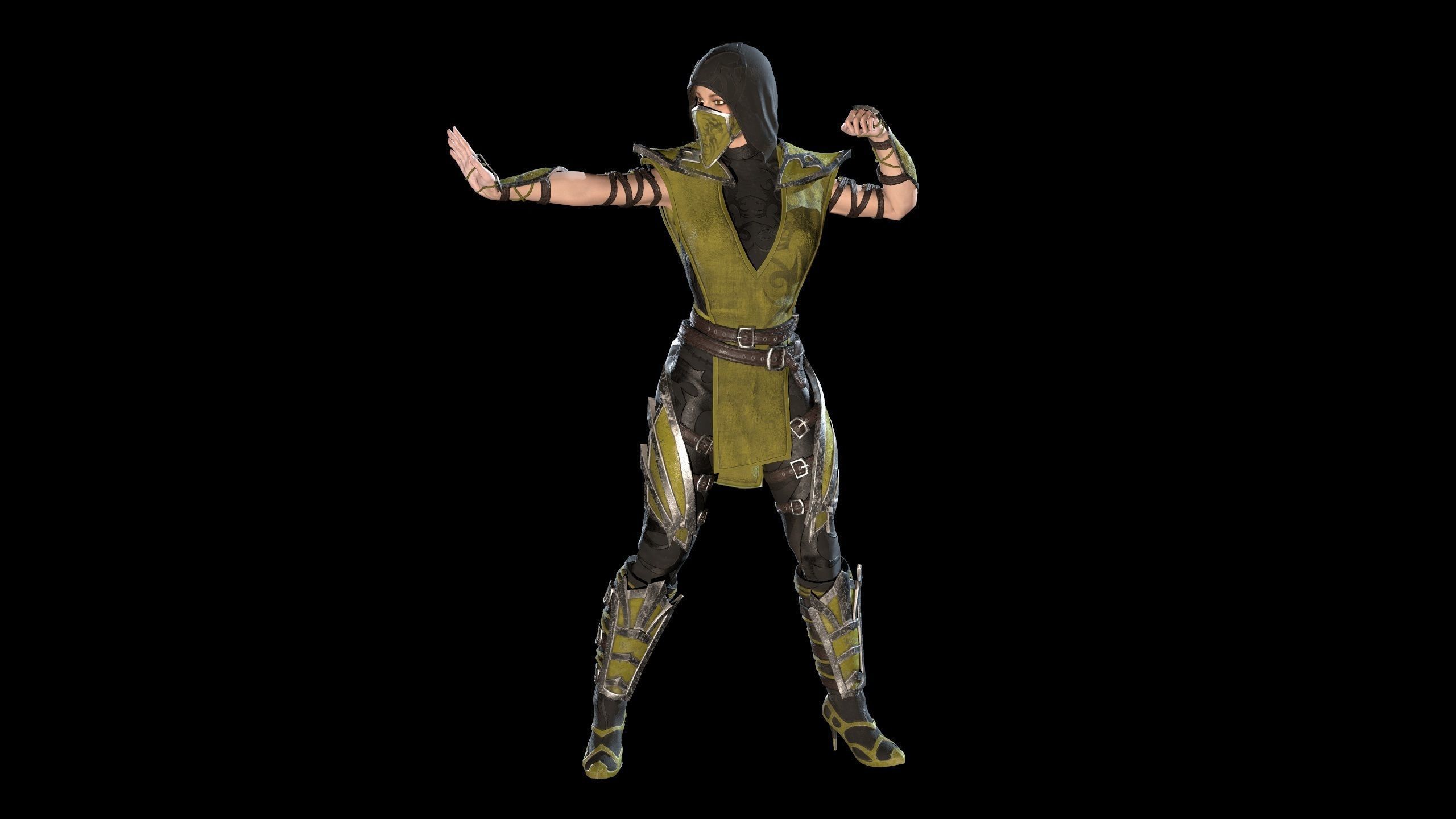 Scorpion Girl Low-poly 3D model_12