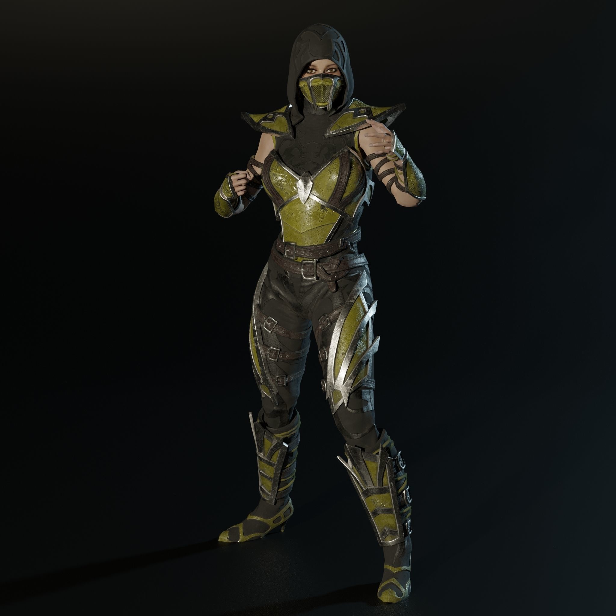 Scorpion Girl Low-poly 3D model_11
