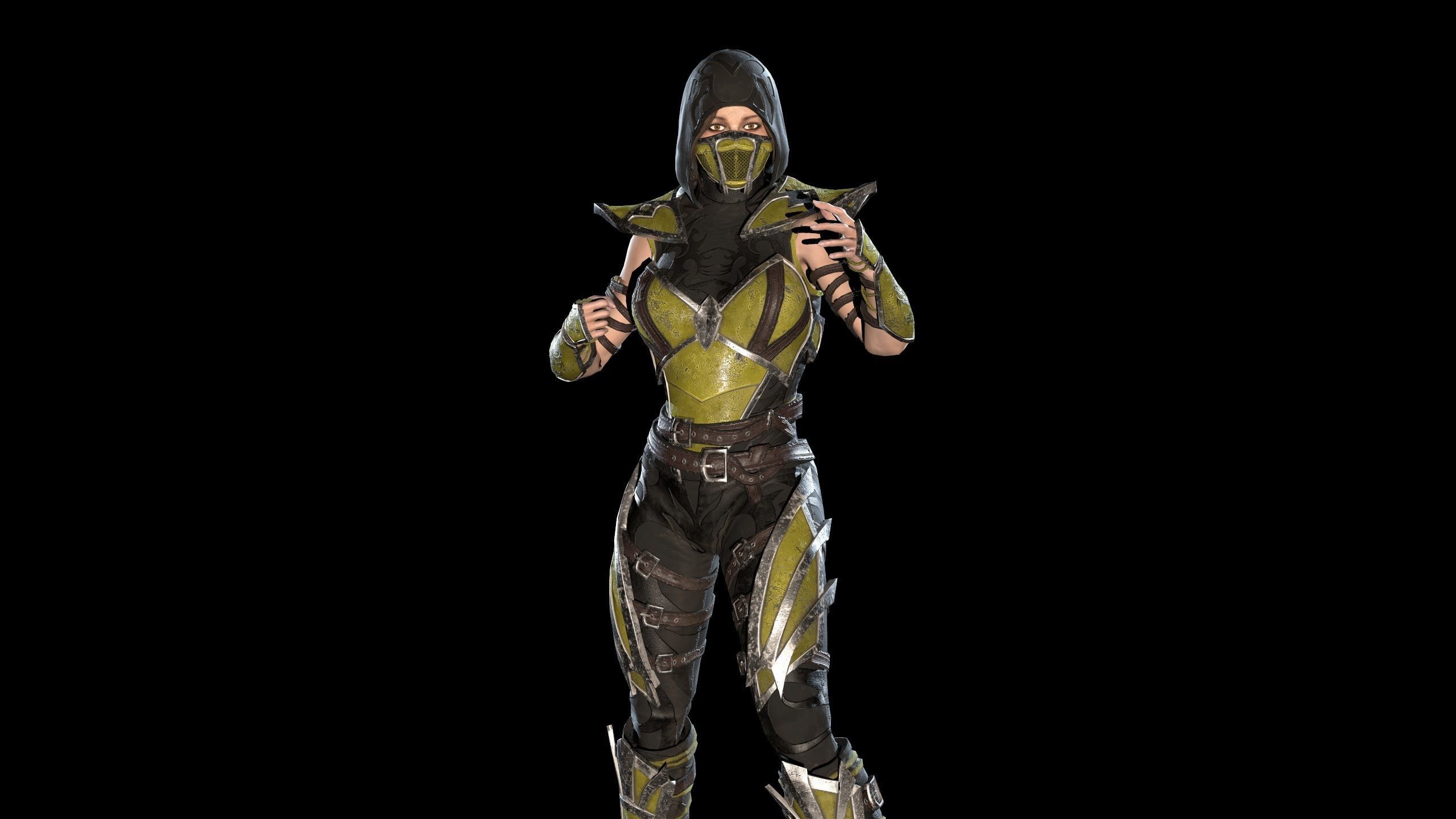 Scorpion Girl Low-poly 3D model_37