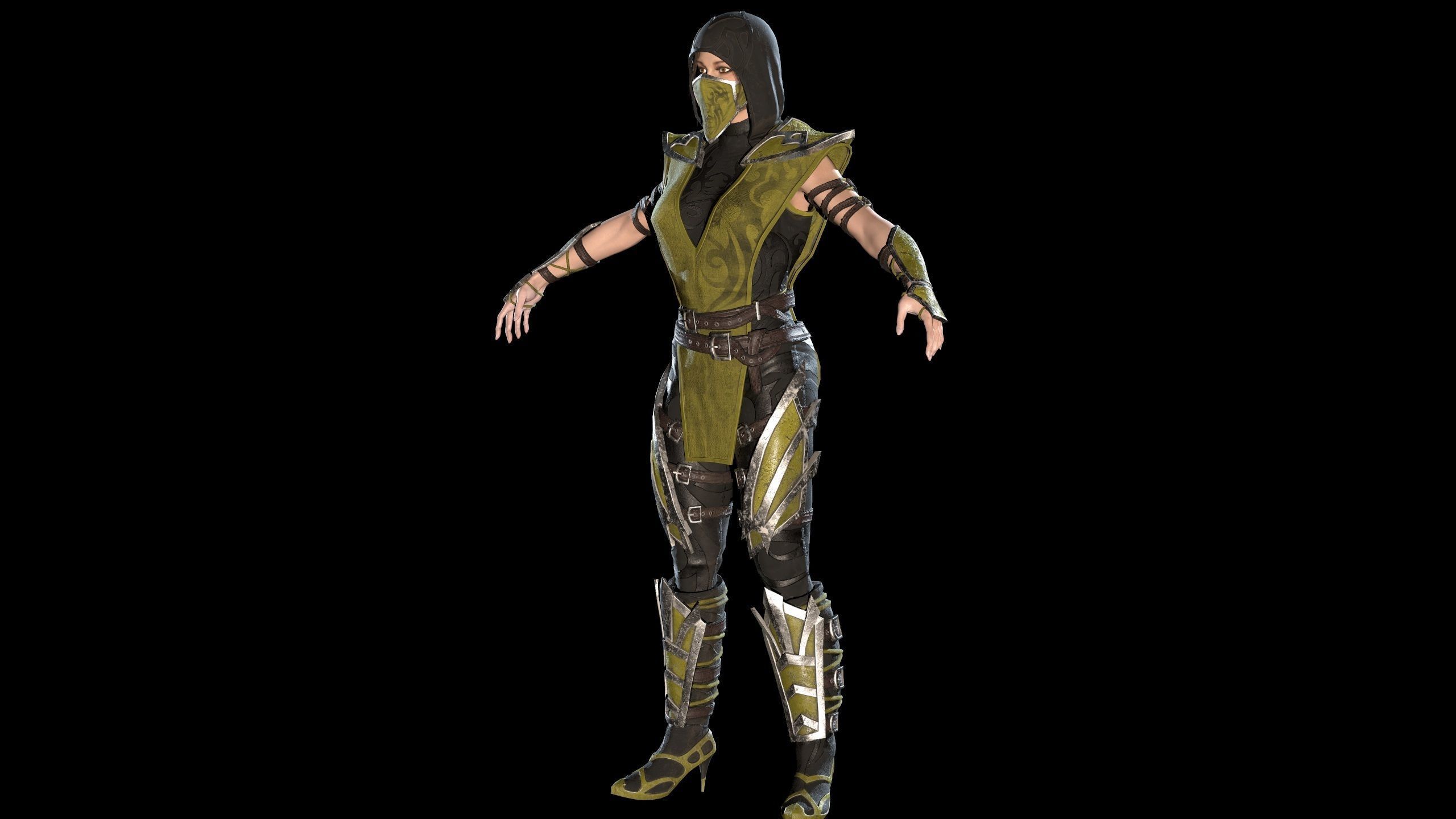 Scorpion Girl Low-poly 3D model_22