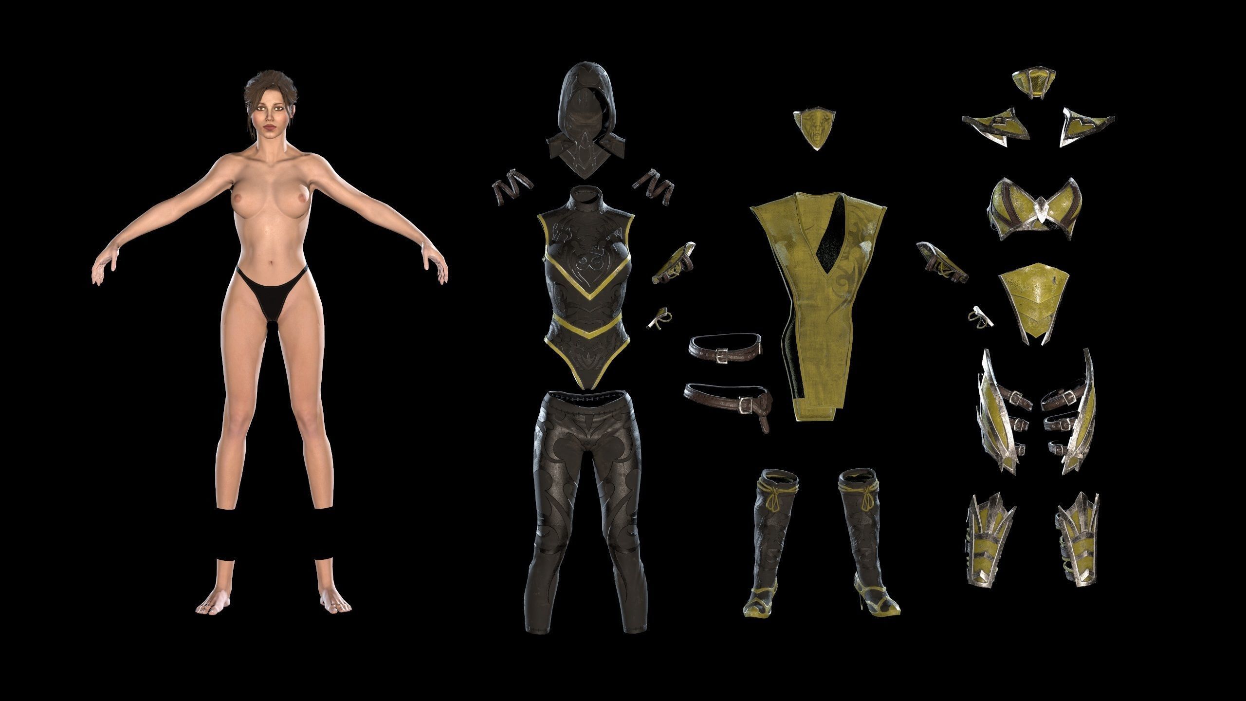 Scorpion Girl Low-poly 3D model_4