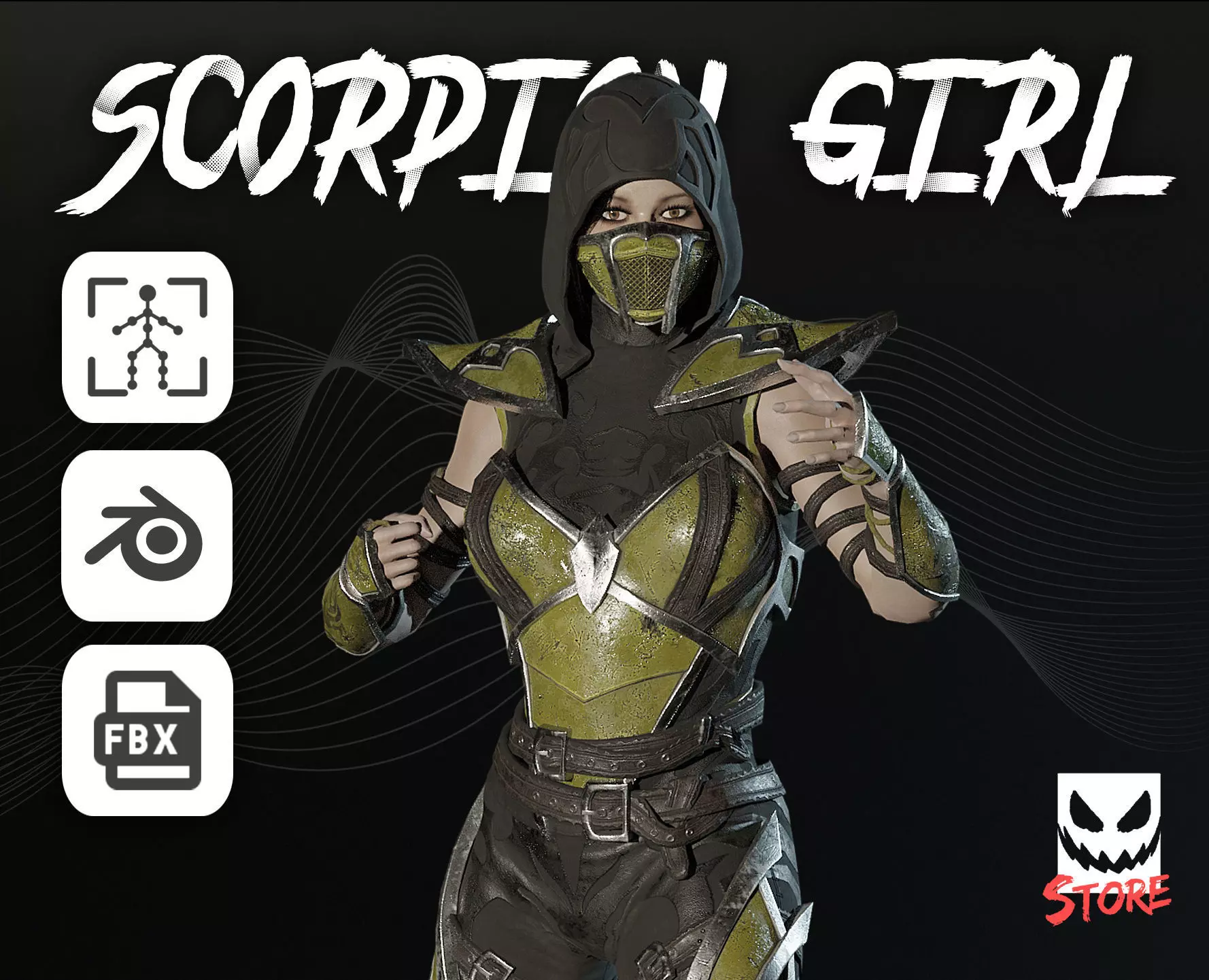 Scorpion Girl Low-poly 3D model_0