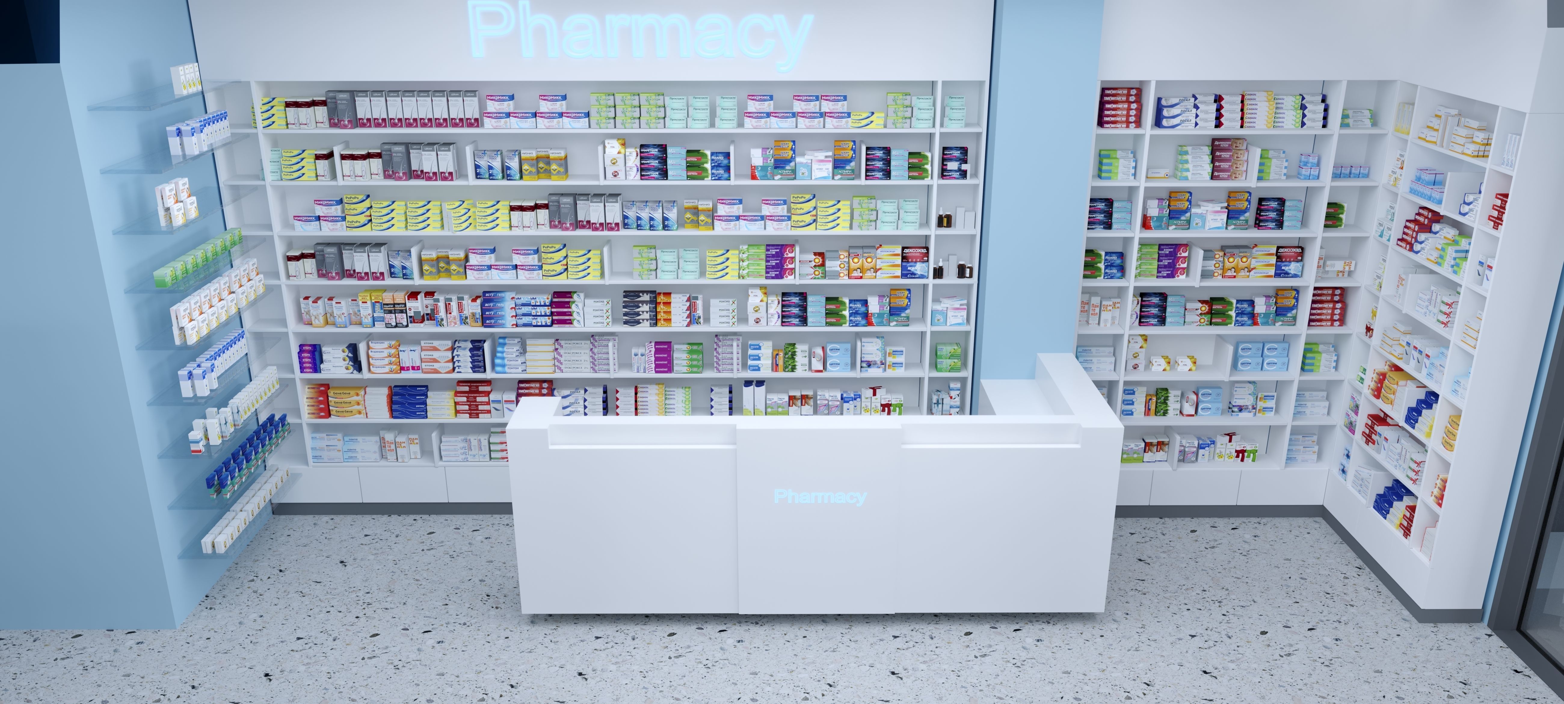 Pharmacy Low-poly 3D model blender Format Low-poly 3D model_4