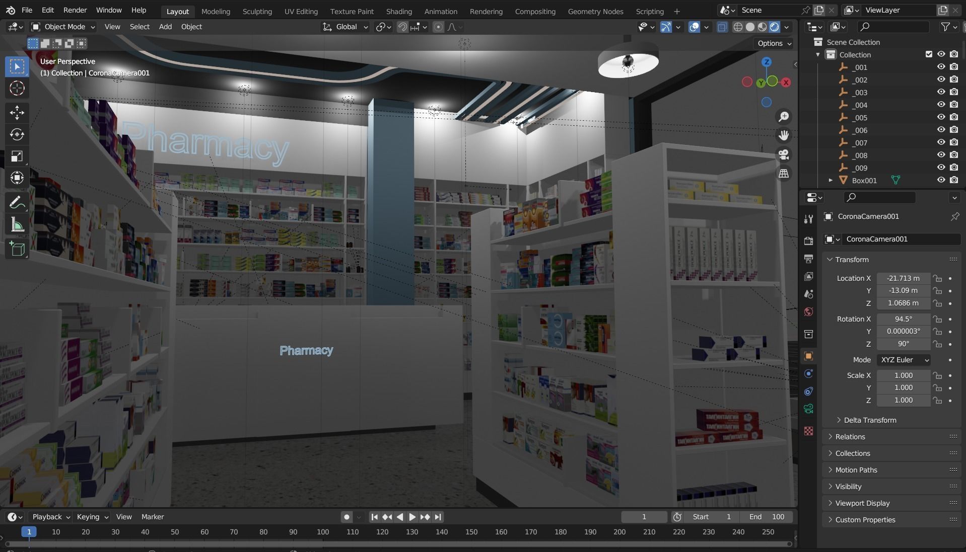 Pharmacy Low-poly 3D model blender Format Low-poly 3D model_6