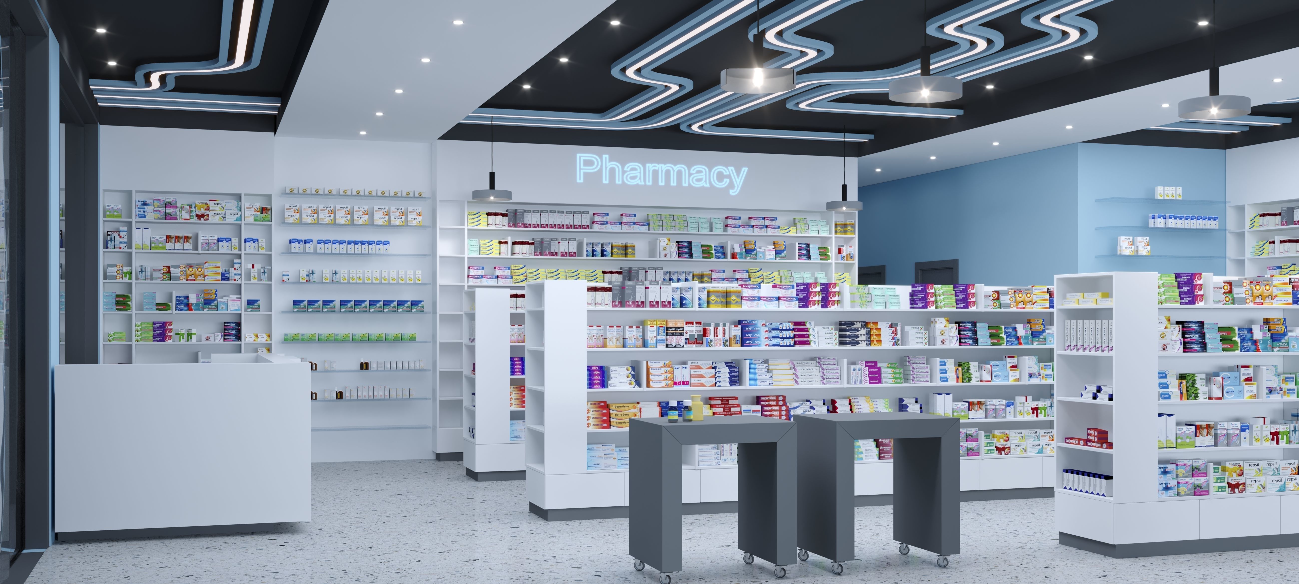 Pharmacy Low-poly 3D model blender Format Low-poly 3D model_1