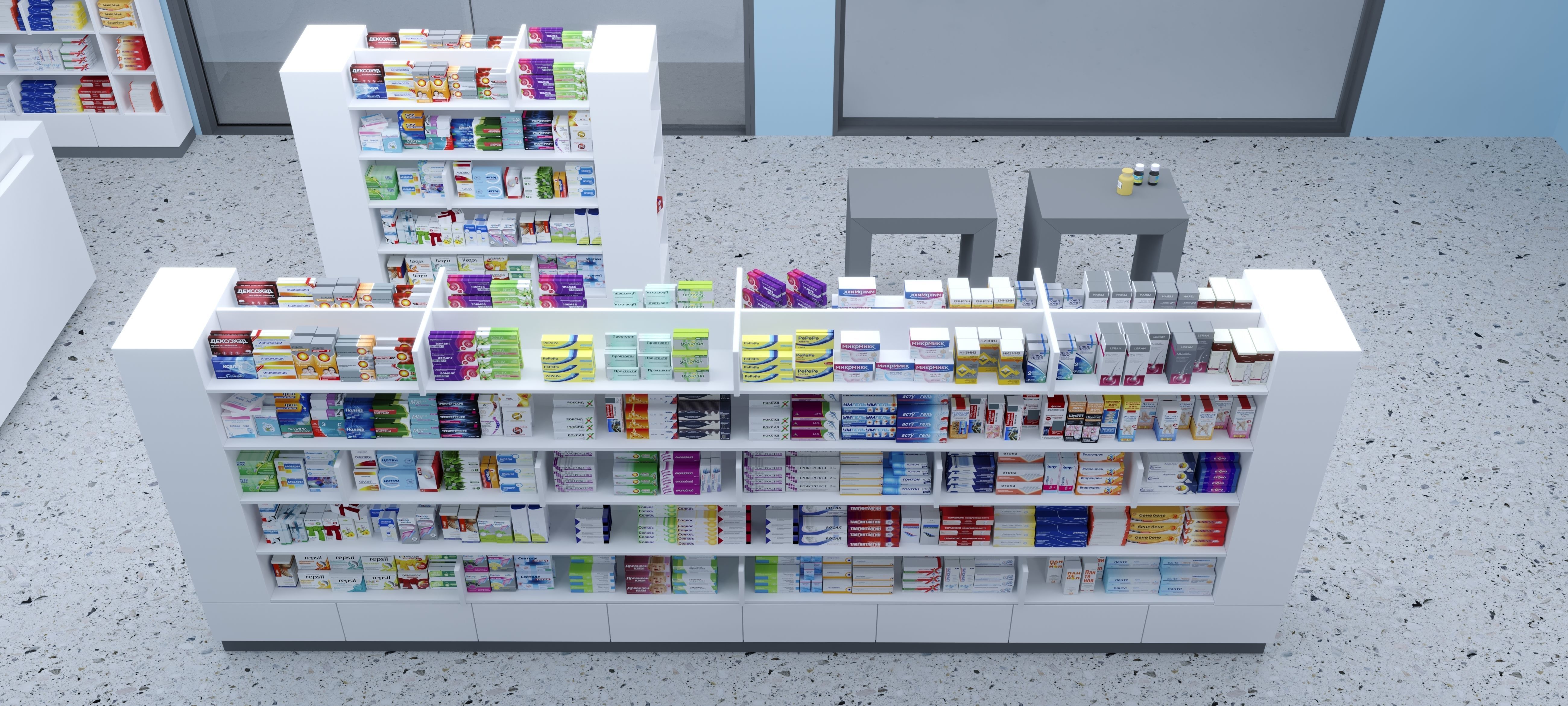 Pharmacy Low-poly 3D model blender Format Low-poly 3D model_5