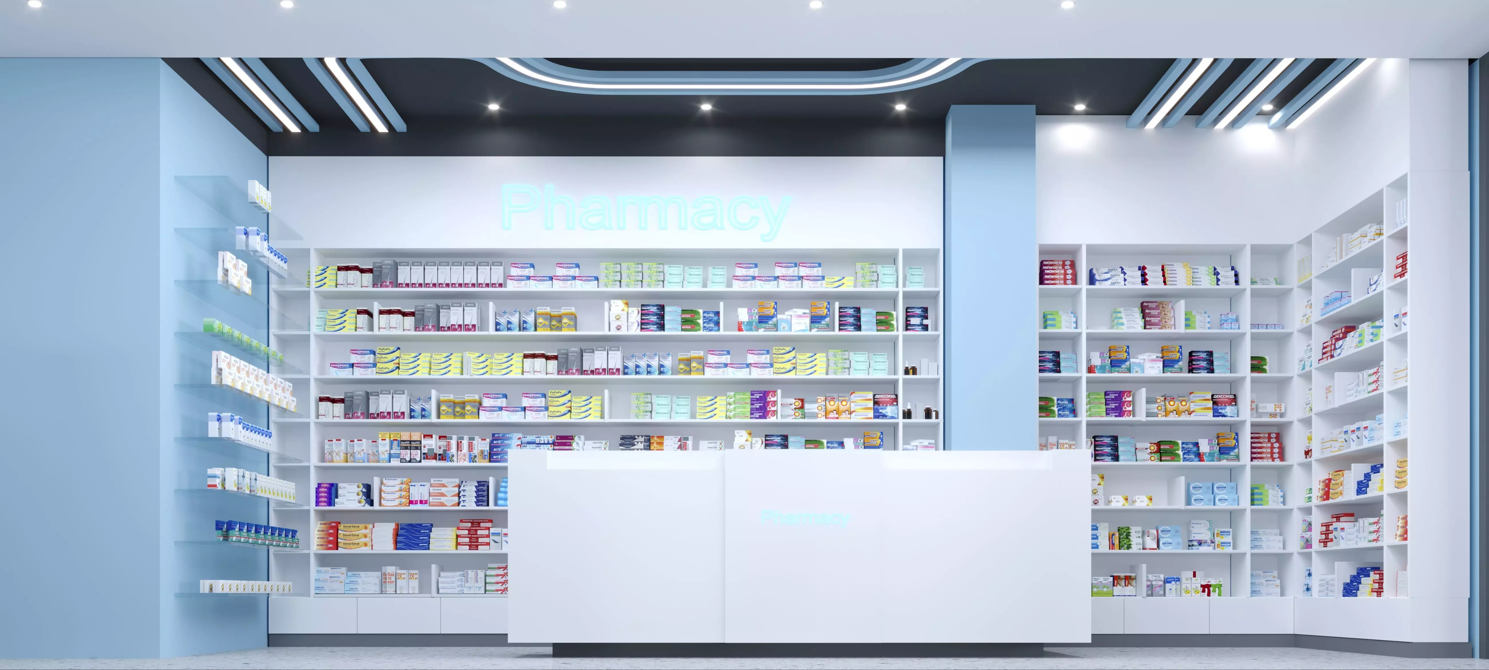 Pharmacy Low-poly 3D model blender Format Low-poly 3D model_0