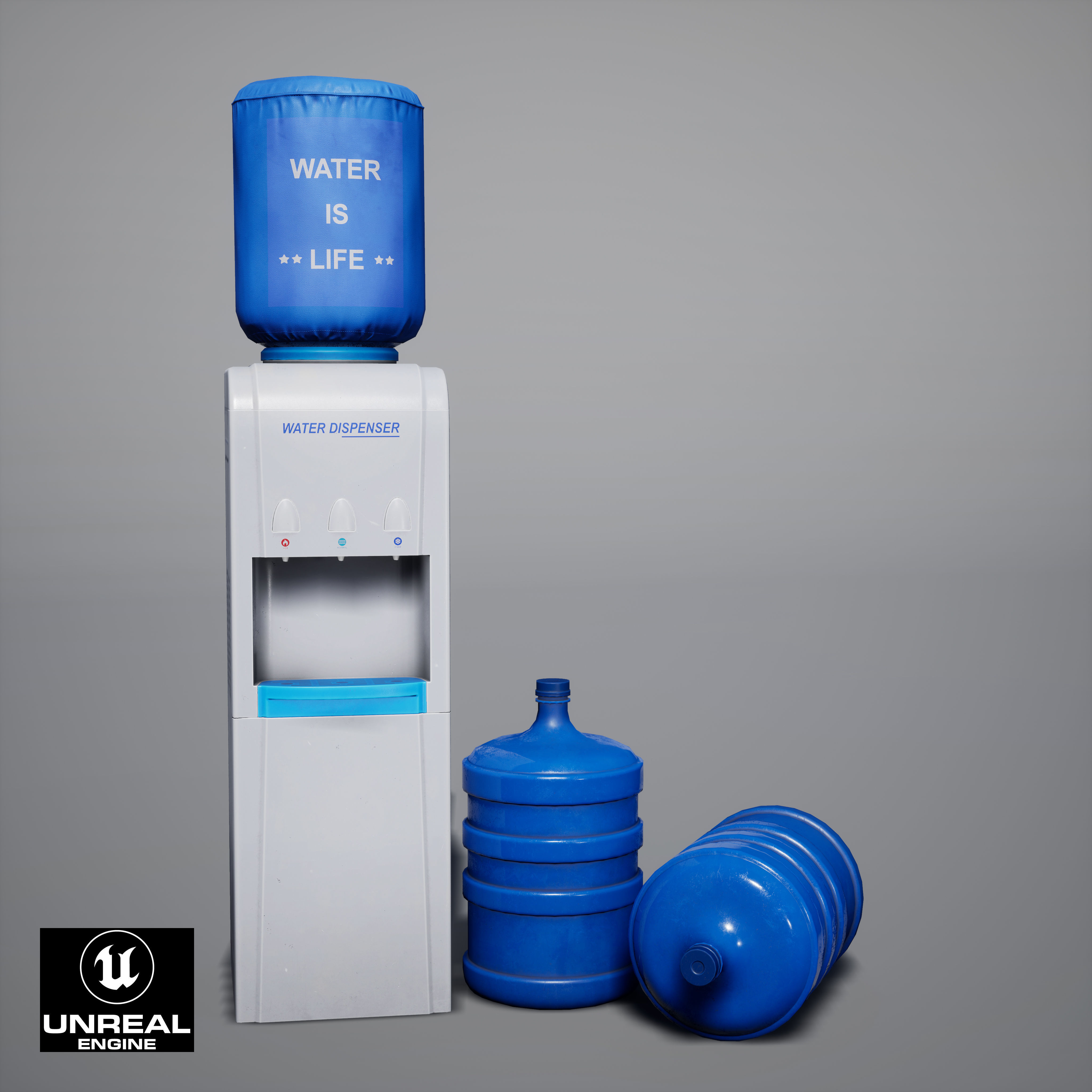 Water Dispenser Low-poly 3D model_16