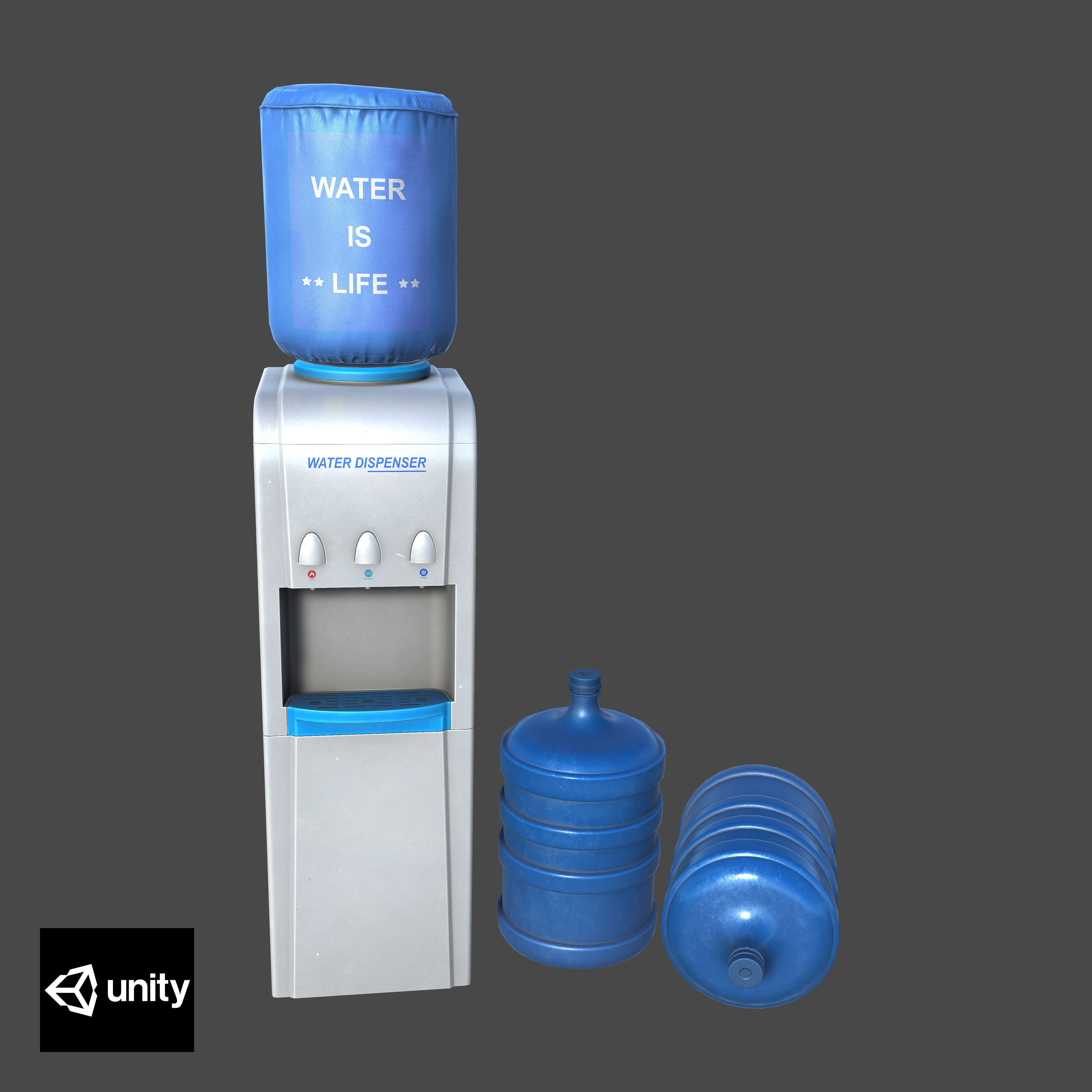 Water Dispenser Low-poly 3D model_15