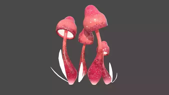 Fantasy Mushroom D03 Red - Scene Backdrop Design Low-poly 3D model